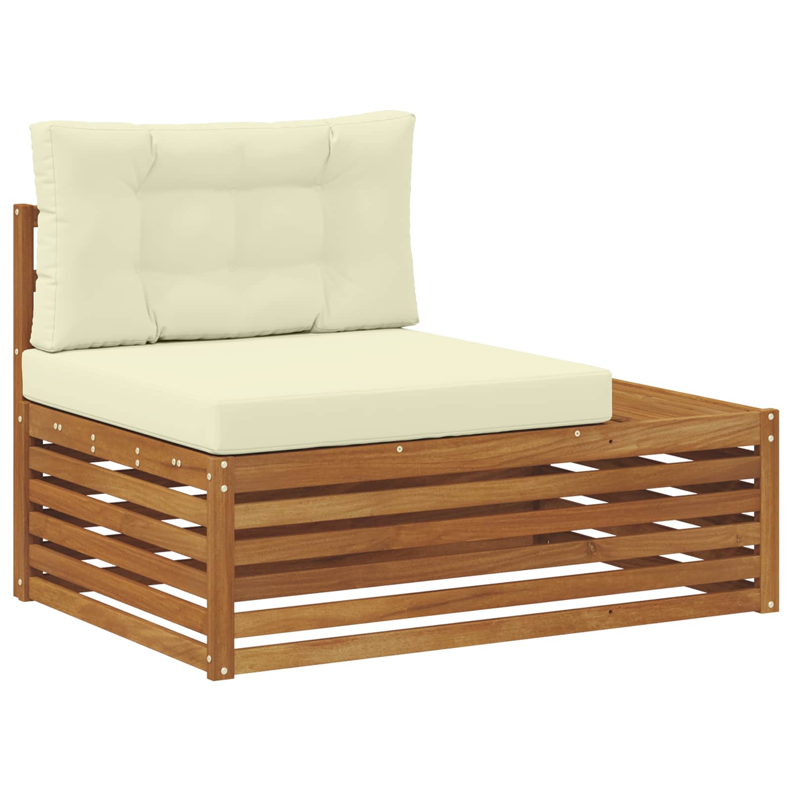 Sofa Ogrodowa Końcowa z Poduszką Drewniana Naturalna