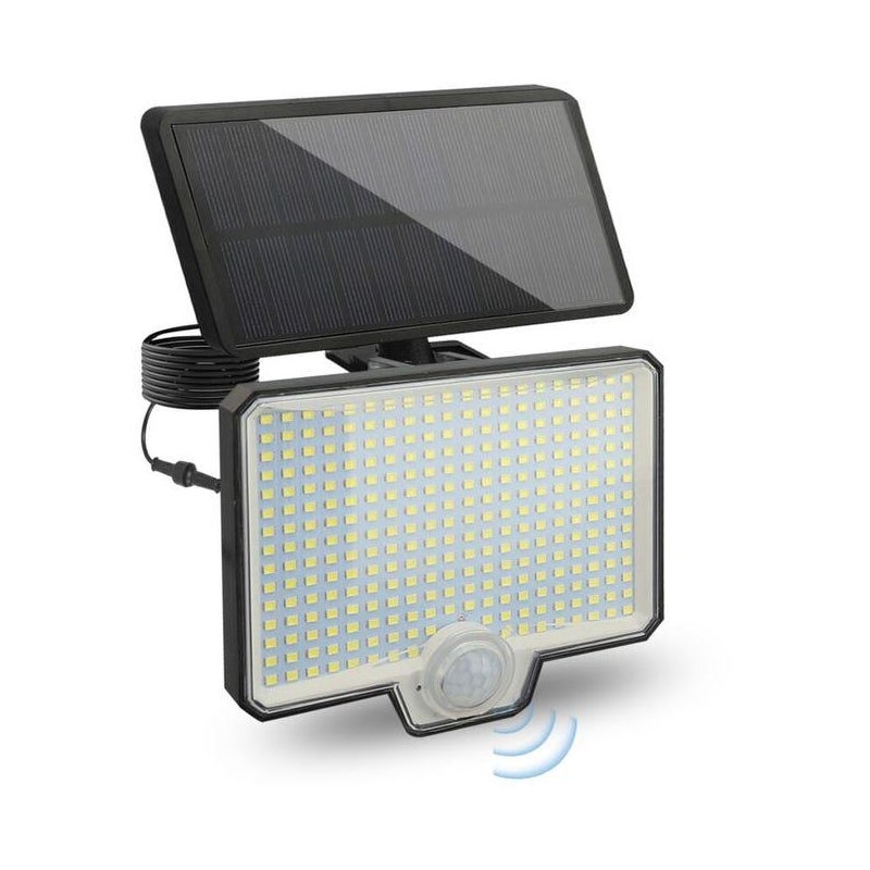 294-diodowa lampa ogrodowa zasilana energią słoneczną z czujnikiem ruchu, akumulator 1800 mAh, wodoodporność IP65, cztery tryby oświetlenia (Numer kat