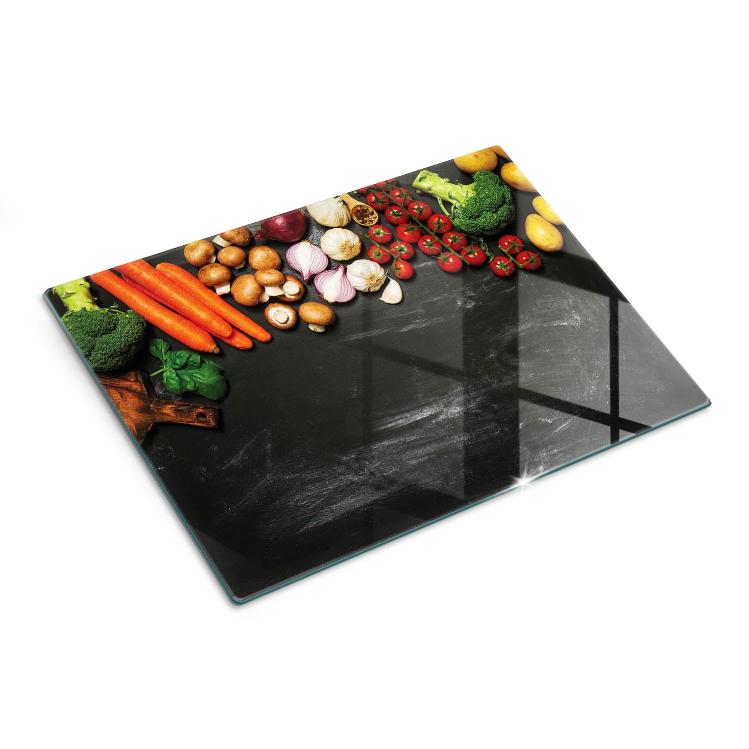 Ekskluzywna deska kuchenna ze szkła hartowanego z nadrukiem - Warzywa - 30x40 - Tulup