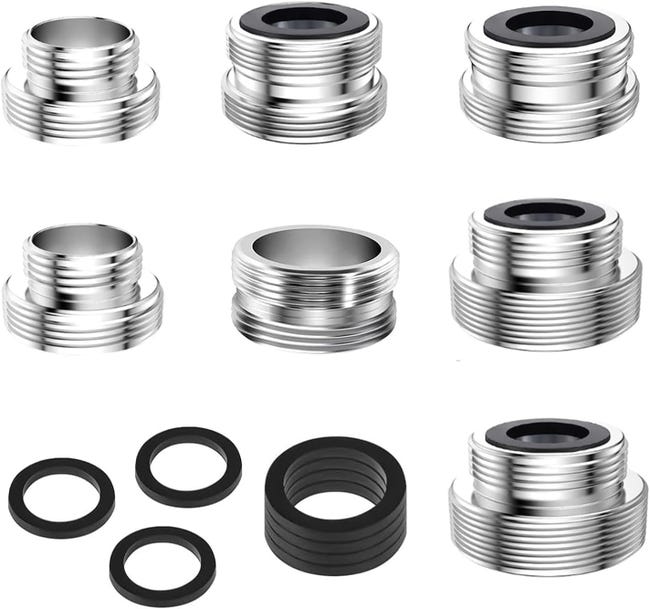 Zestaw 7 adapterów do kranu kuchennego - Adapter z gwintem zewnętrznym - Perlatory do kranu, 16-28 mm