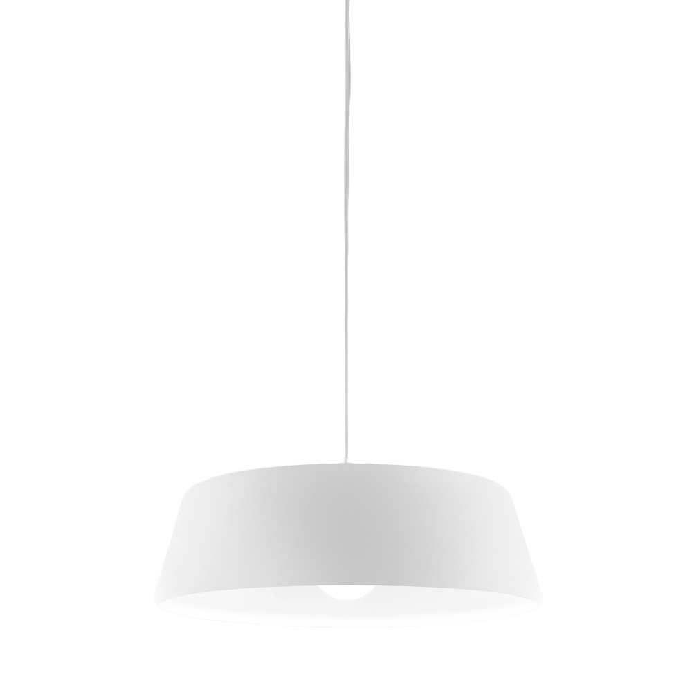 Lampa wisząca Blanca S/P – nowoczesny design w matowym białym aluminium, gniazdo E27, maks 60 W, idealna do wnętrz – Gealuce
