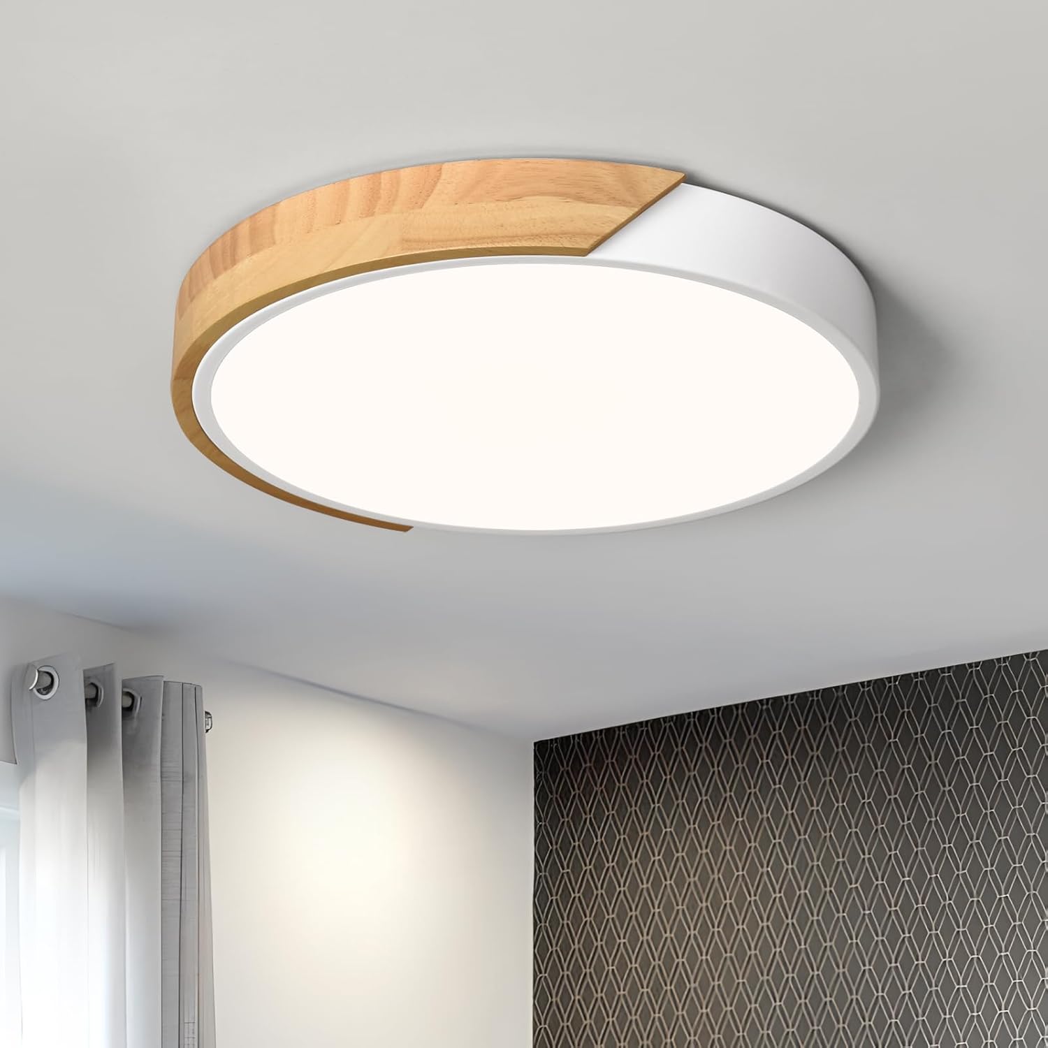 Lampa sufitowa LED 40CM, Metalowa lampa sufitowa, Nowoczesna lampa sufitowa, Białe światła dekoracyjne, Białe światło 6000K (36W)