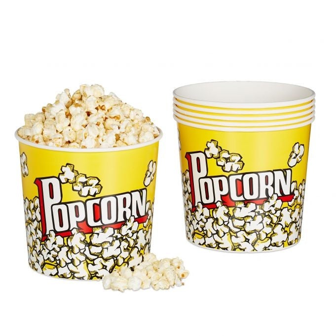 Pakiet 6 wielorazowych wiader na popcorn