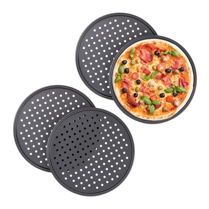 Zestaw 4 okrągłych tac na pizzę