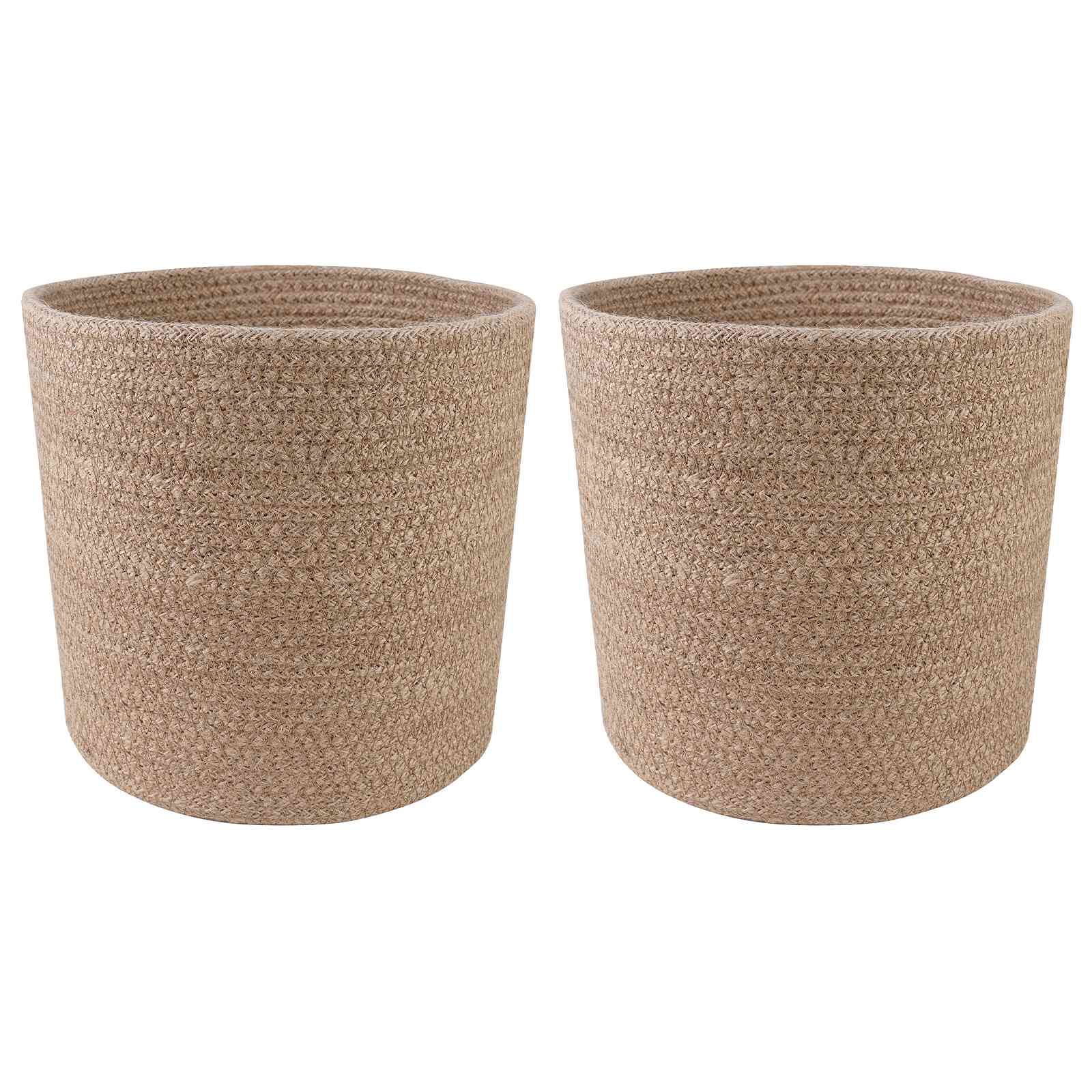 Zestaw doniczek 2 pcs naturalny Ø 21 x 21 cm 100% Juta Tossa vidaXL