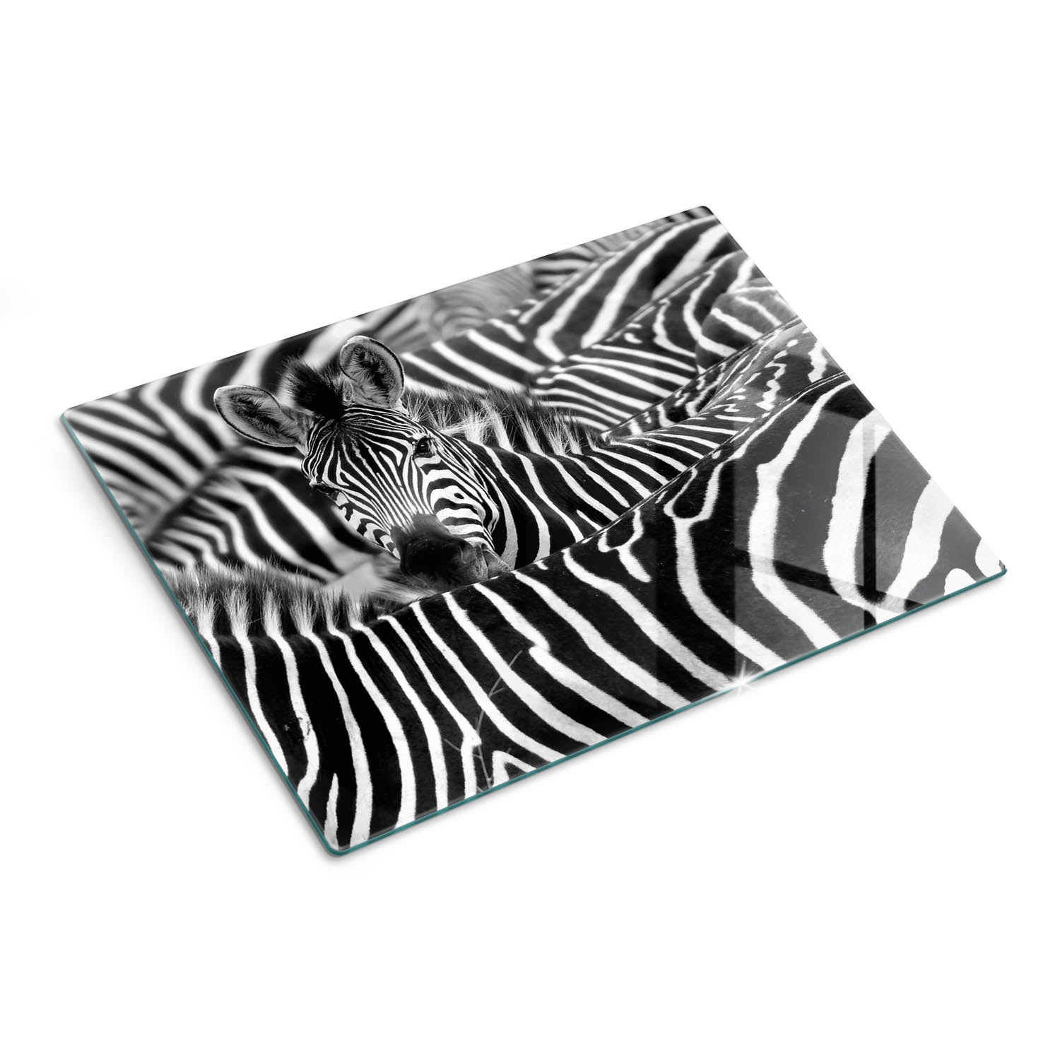 Deska kuchenna szklana z nadrukiem wzór dekoracyjny - Zebra - 30x40 - Tulup