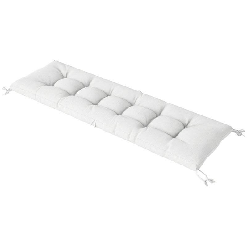 Poduszka na ławkę ogrodową z paskami mocującymi, ochrona UV50+, powolne odbicie, do użytku wewnątrz/na zewnątrz, 198 x 65 x 13 cm, kremowy