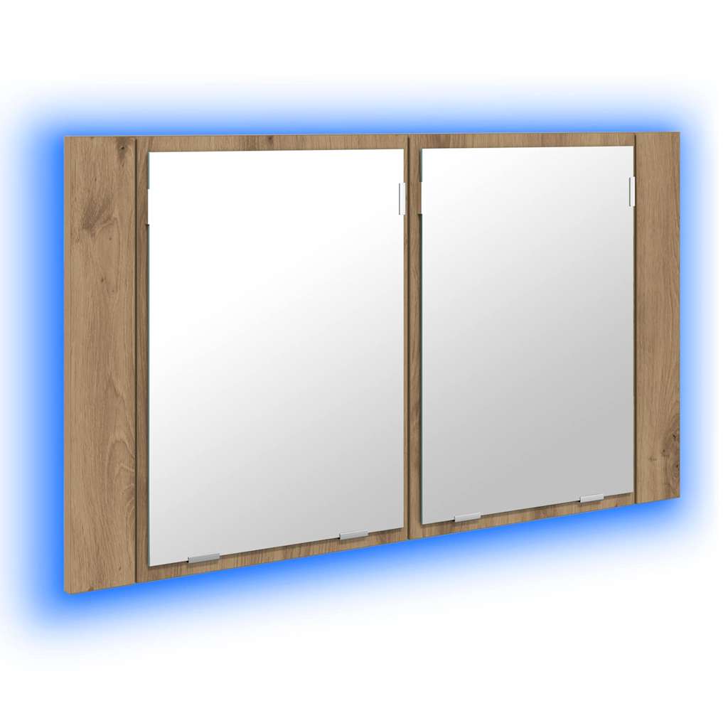 Szafka z lustrem do łazienki Dąb rzemieślniczy 80 x 12 x 45 cm