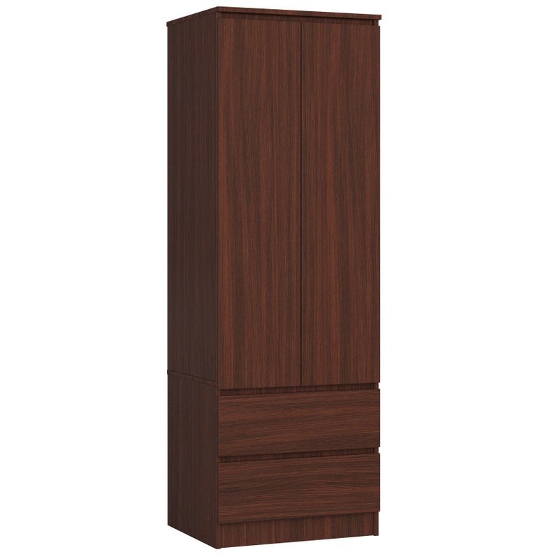 Szafa AKORD S60 Wenge 60 cm 2 drzwi 2 szuflady kolor Wenge mat 1 półka 60x51x180 cm