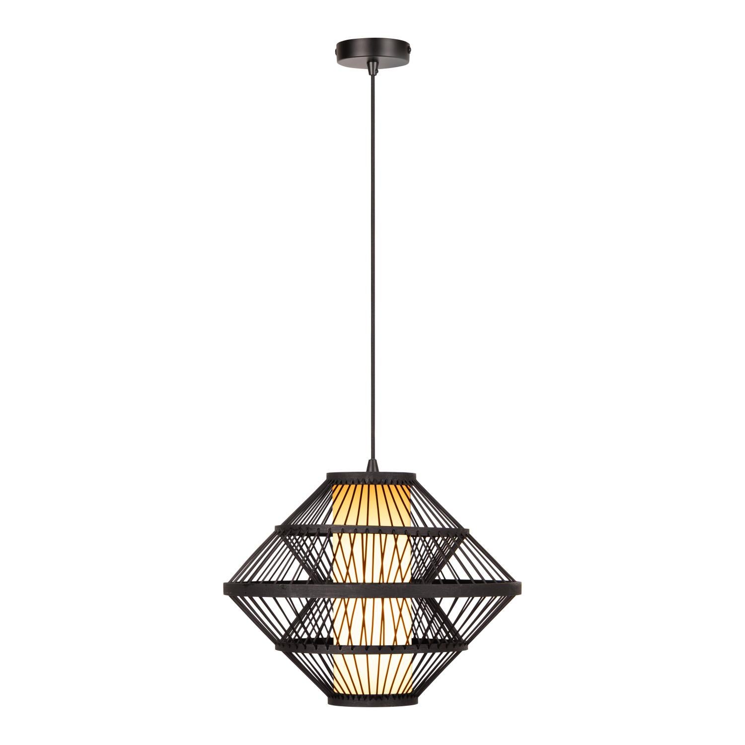 Lampa wisząca PASQUINO czarny 1xE27x40W drewno wym:80x40x40cm IP20 Lucide