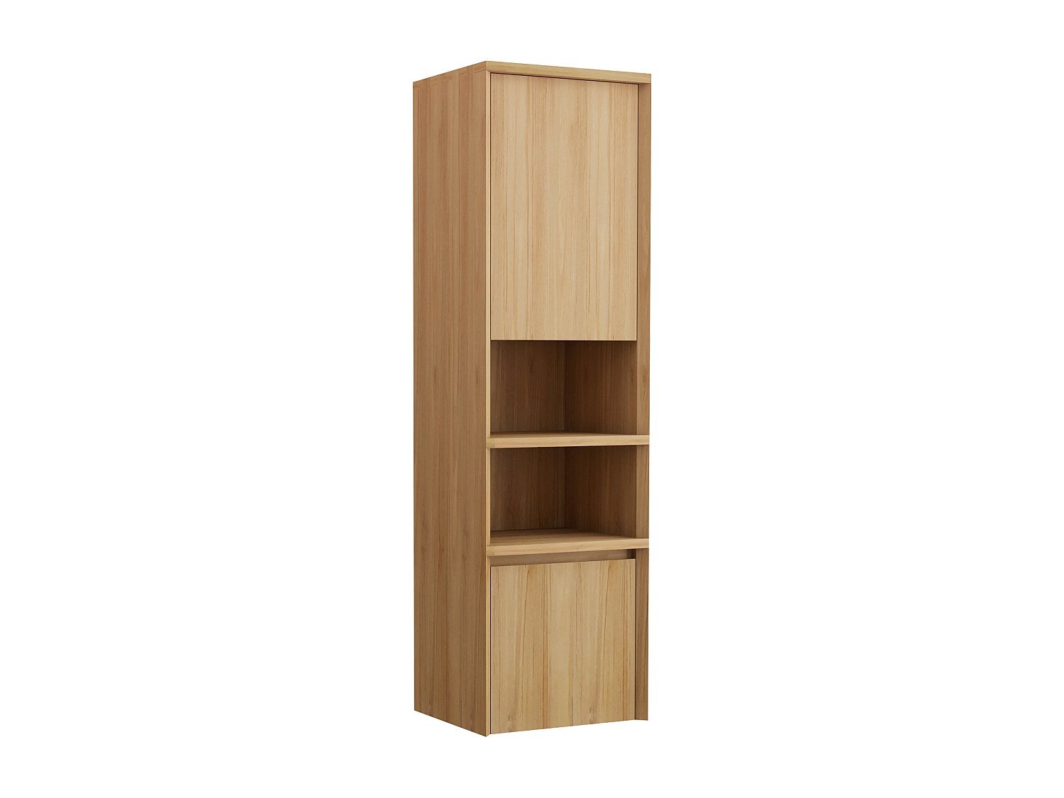 Wisząca kolumna łazienkowa z drewna tekowego z wnękami - H140 cm - KUPANG