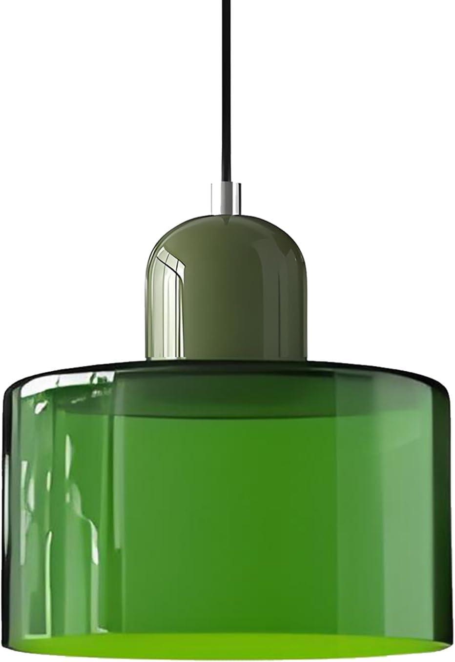 Nowoczesna lampa wisząca ze szkła nordyckiego, 15 cm, gwint E27, regulowana wysokość do 150 cm, wykonana z metalu i szkła (jasnozielony).