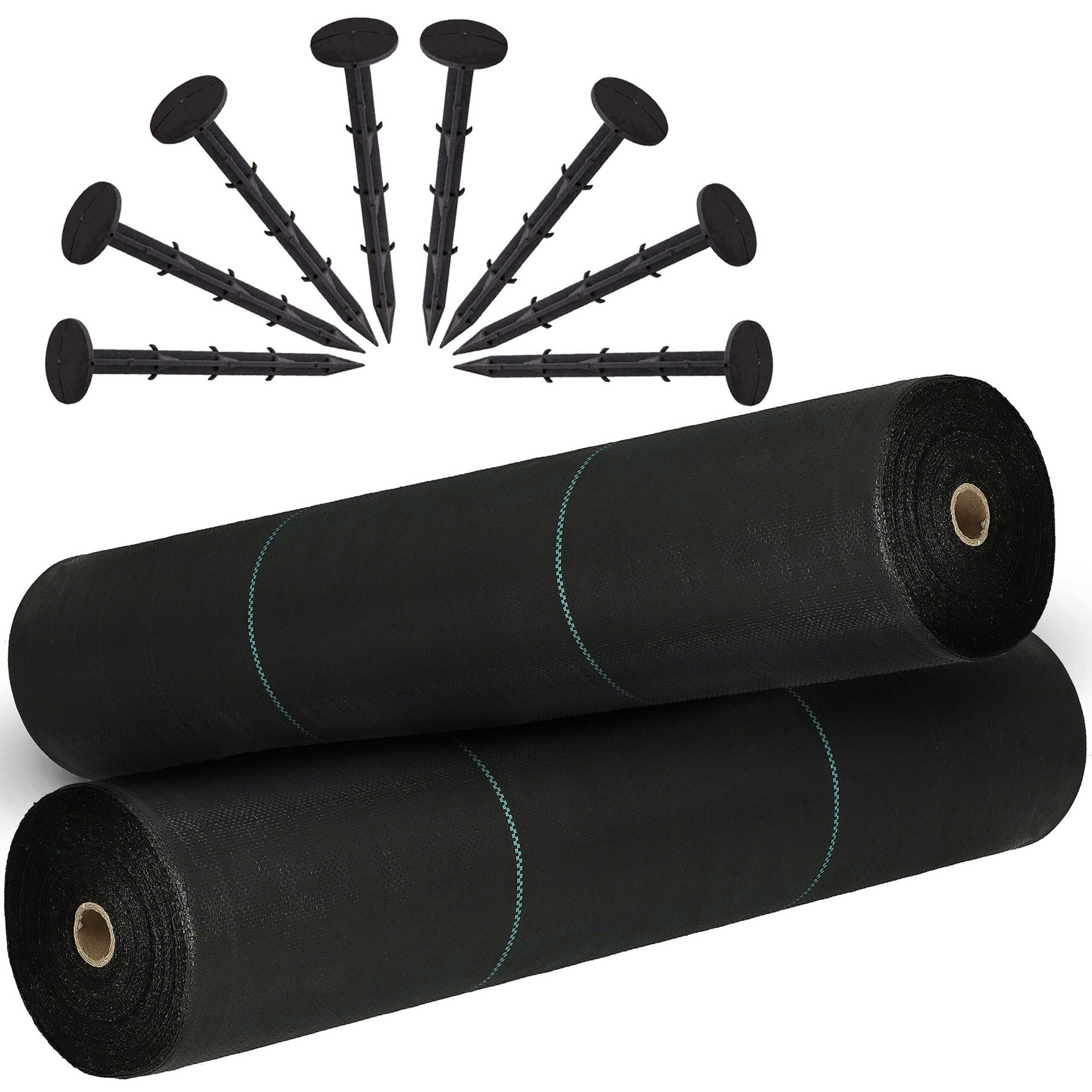 Agrowłóknina mata antychwastowa 1,6m x 50m agrotkanina czarna 135 g/m2 + kotwy mocujące 50 szt. kołki