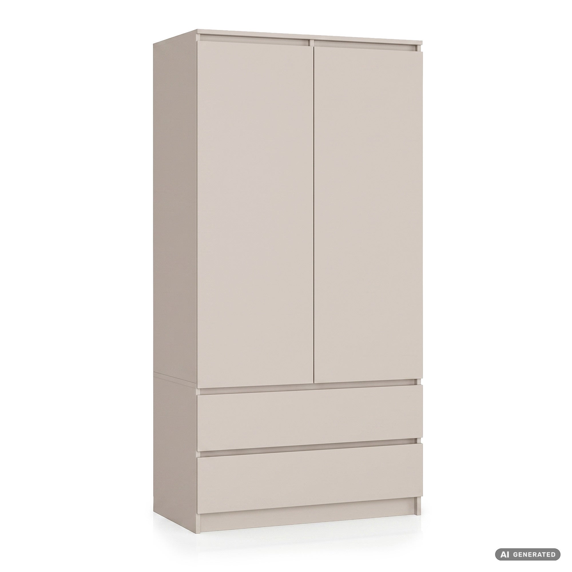 Szafa S90 Kaszmir 90 cm 2 drzwi 2 szuflady kolor Kaszmir mat 4 półki 90x51x180 cm