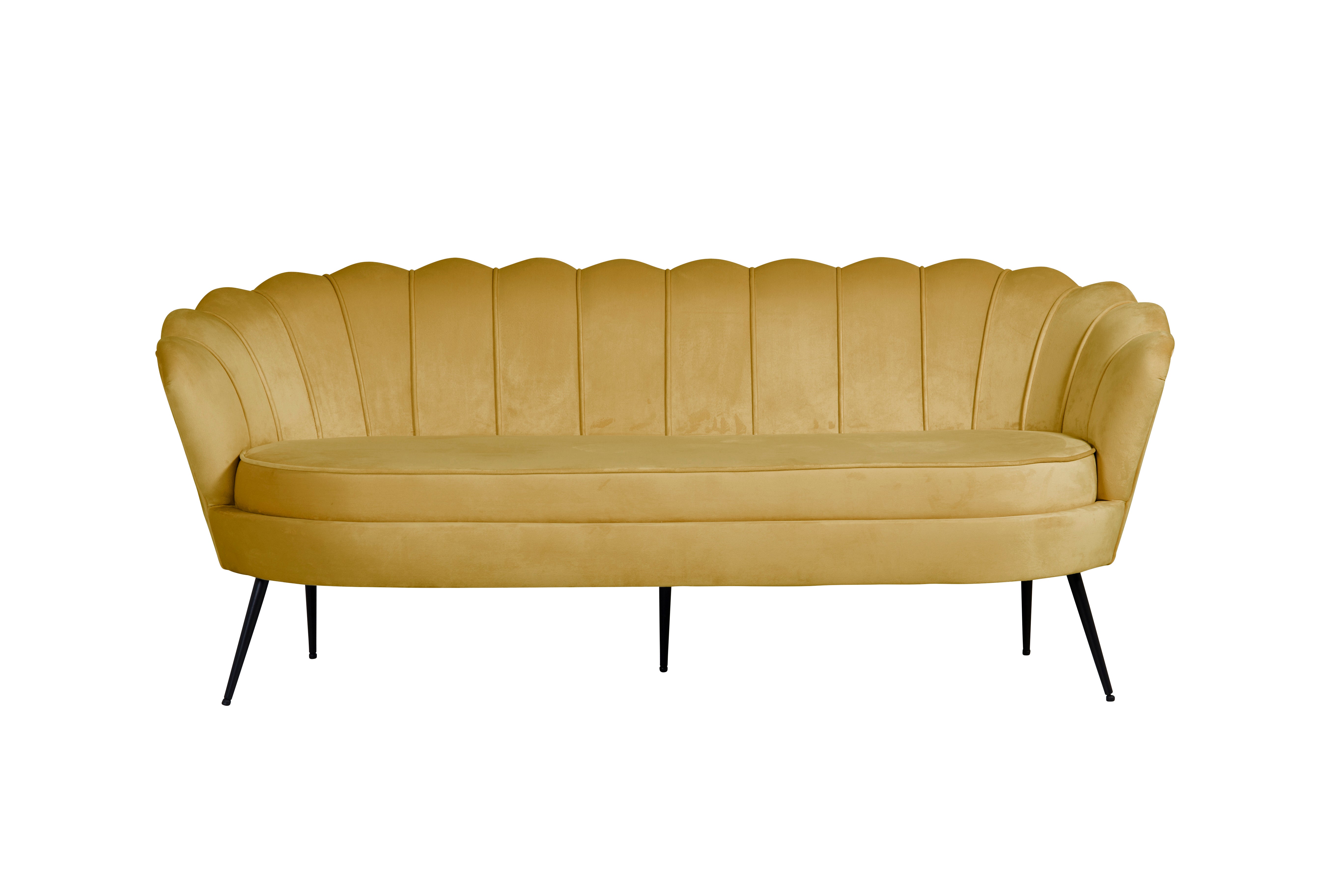 Nice sofa 3 osób welur żółty curry.