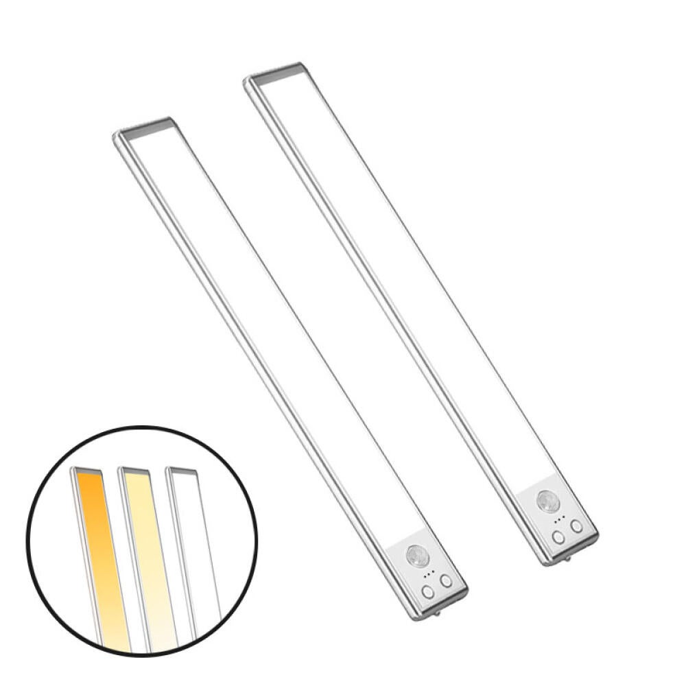 Listwa świetlna LED - Oświetlenie podszafkowe, z czujnikiem ruchu, 60 cm, opakowanie 2 szt., światło trójkolorowe