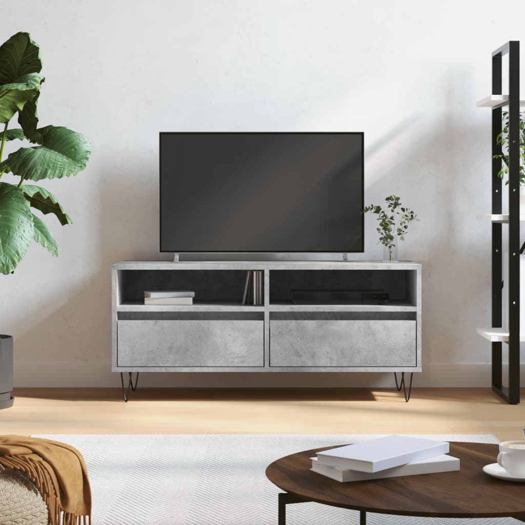 vidaXL Szafka TV, szarość betonu, 100x34,5x44,5 cm