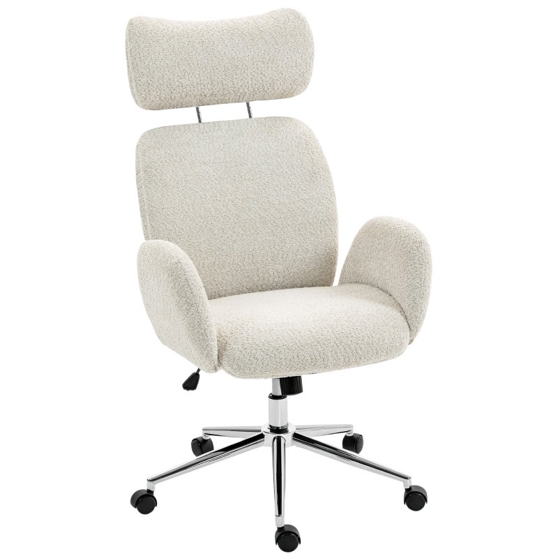 Ergonomiczne krzesło biurowe obrotowe 75 x 65 x 123 cm, z obrotem 360°, szary, poliester, do biura domowego
