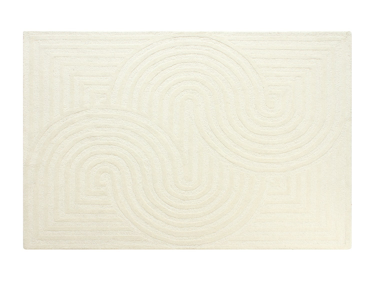 Dywan 100% wełna ręcznie tuftowany - 160 x 230 cm - Złamana biel - 2000 g/m² - LUZAN