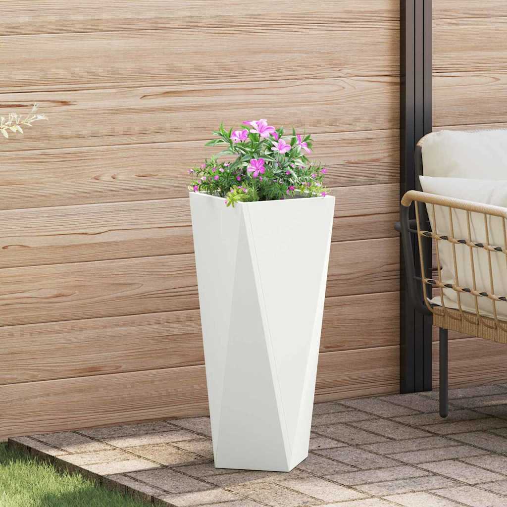 Donica Biały 30 x 30 x 75 cm Stal vidaXL