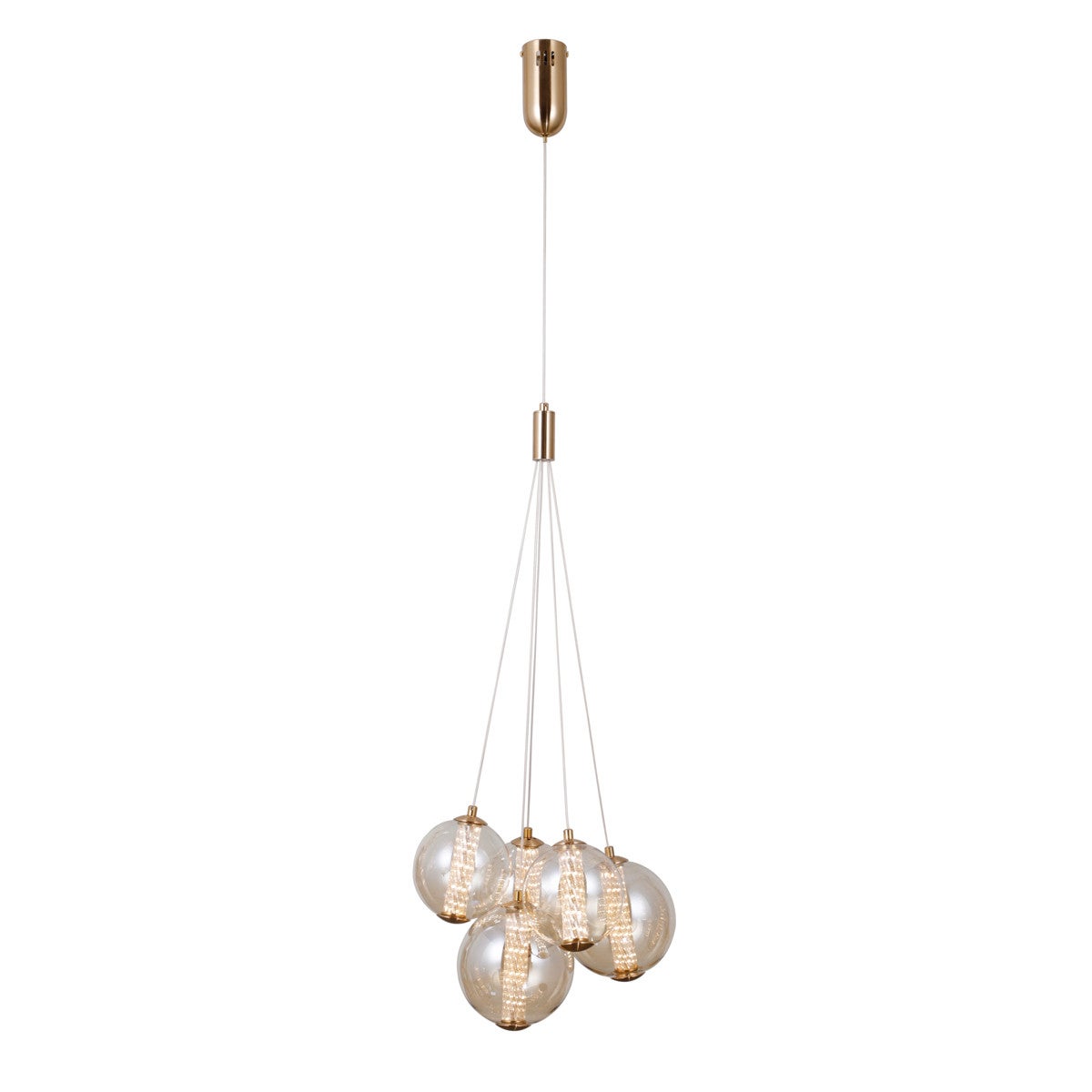 Lampa wisząca Butero złoto-bursztynowy LED 20W 3000K 1830lm dekoracyjna wym: 120 x 34 x 34 cm szkło Italux