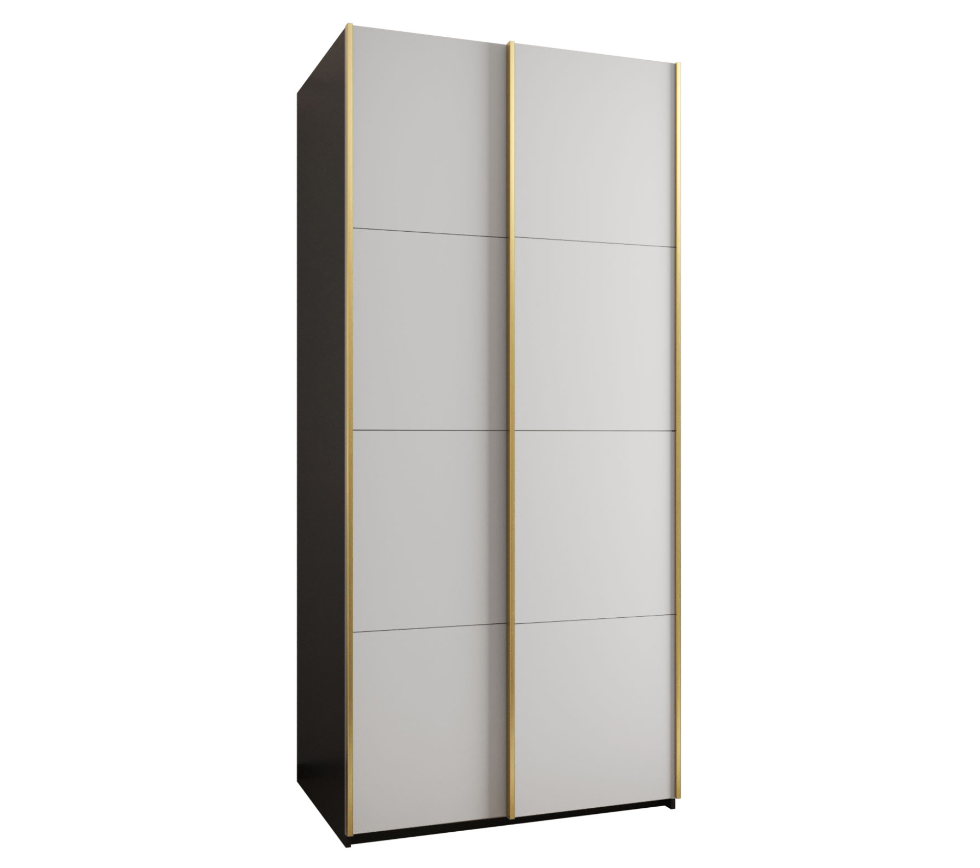 Szafa przesuwna wysoka Lux 1 120 x 64 x 245,5 cm czarny + biały + u. złoty - Abiks Meble