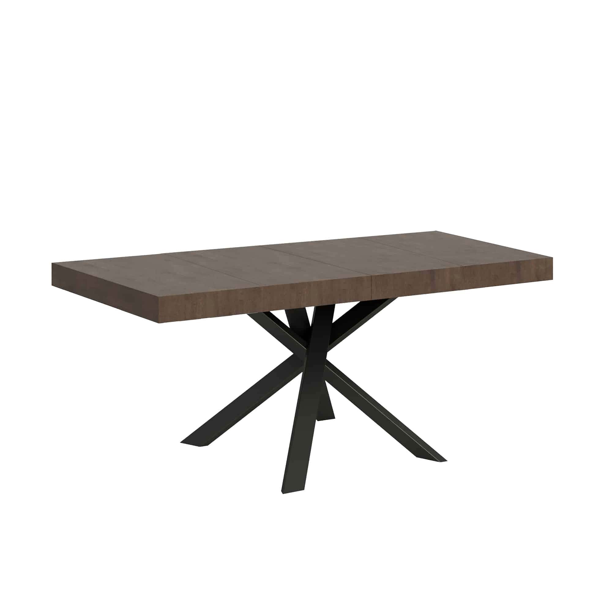 Stół rozkładany Clerk Premium 90x90/194 cm, blat orzechowy, nogi antracytowe
