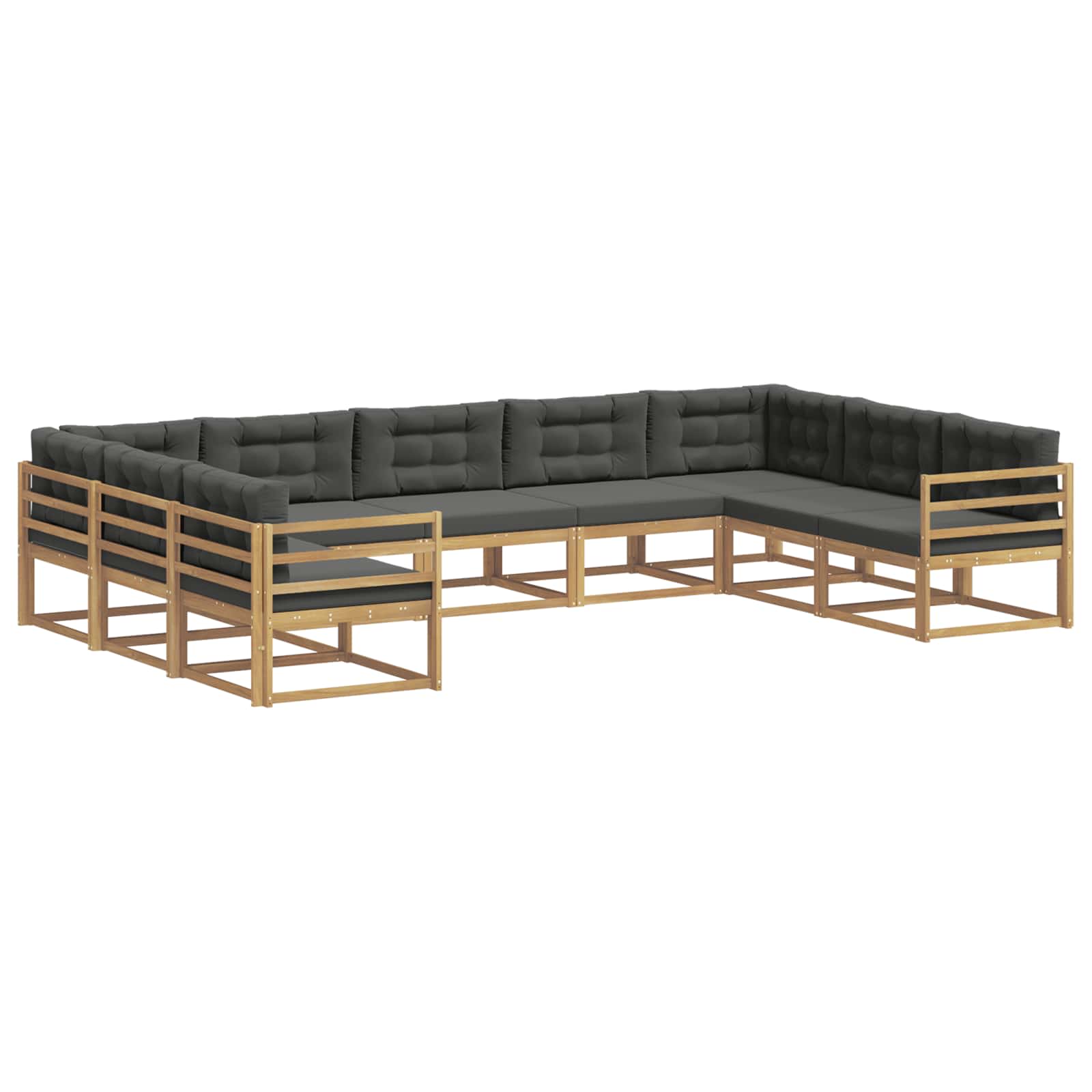 Zestaw sof na zewnątrz z poduszką 9 pcs Biały i antracyt