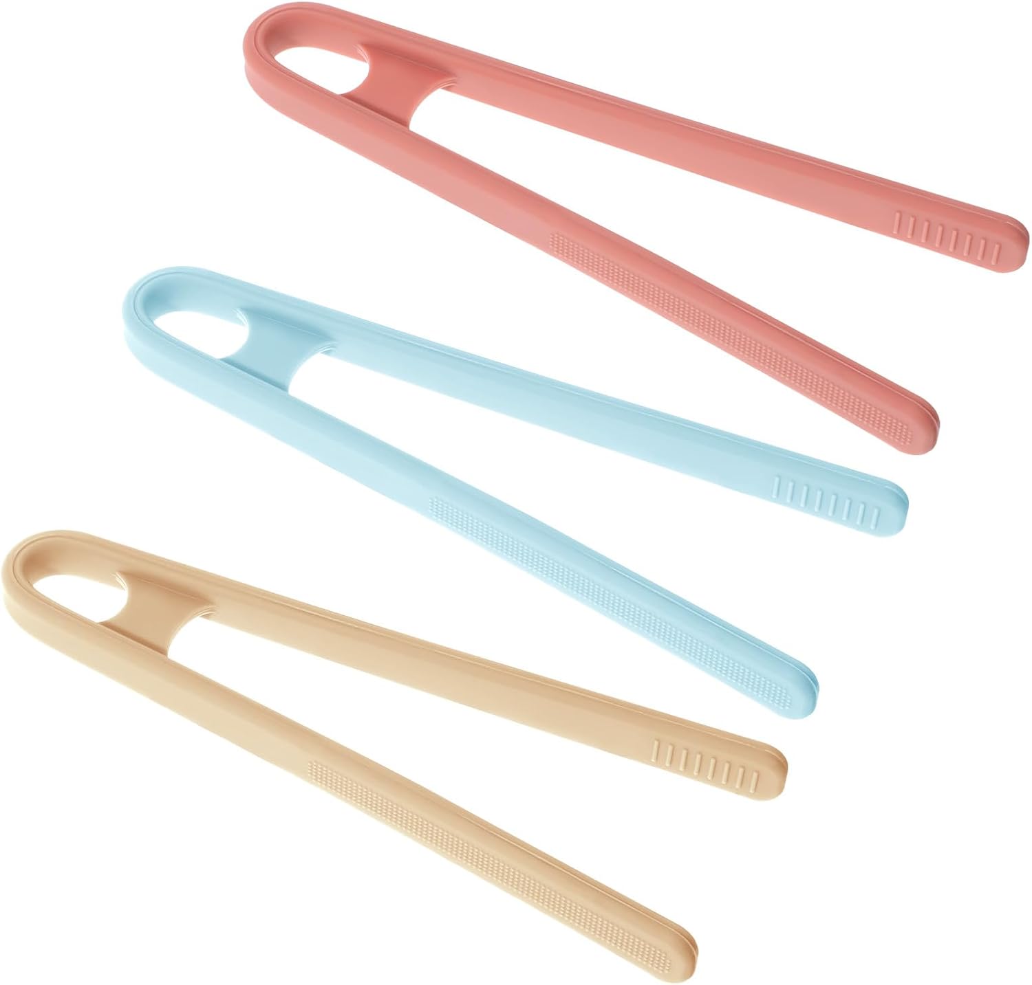 Zestaw 3 mini silikonowych szczypiec, 14 cm - 3 kolory silikonowych szczypiec do tostera - do przystawek, popcornu, słodyczy, kostek lodu, przekąsek