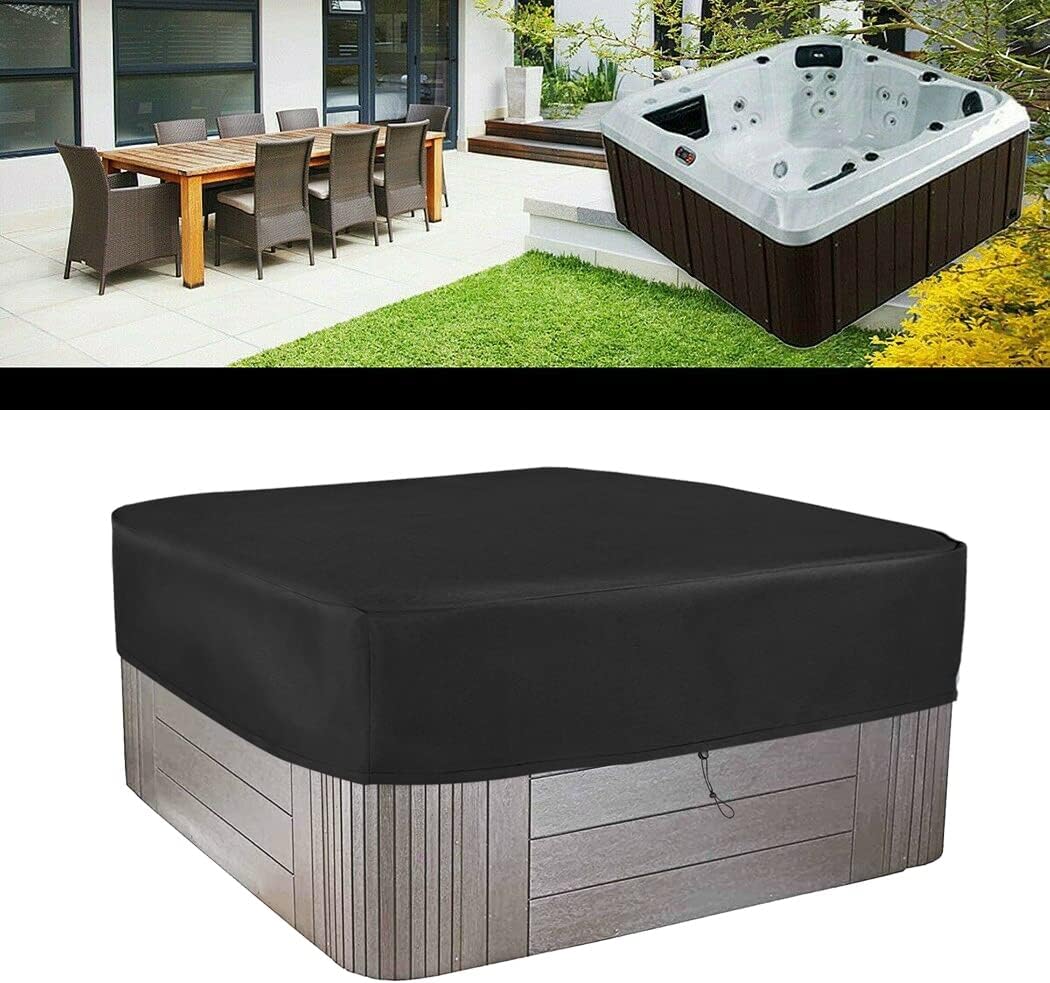 Pokrowiec na spa z tkaniny Oxford 210D, wodoodporny, pyłoszczelny i odporny na promieniowanie UV, odpowiedni do spa na świeżym powietrzu (218 x 218 x
