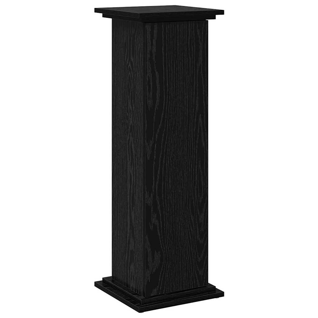 Stojak na Rośliny 90 cm Czarny Dąb do Salonu z Półkami