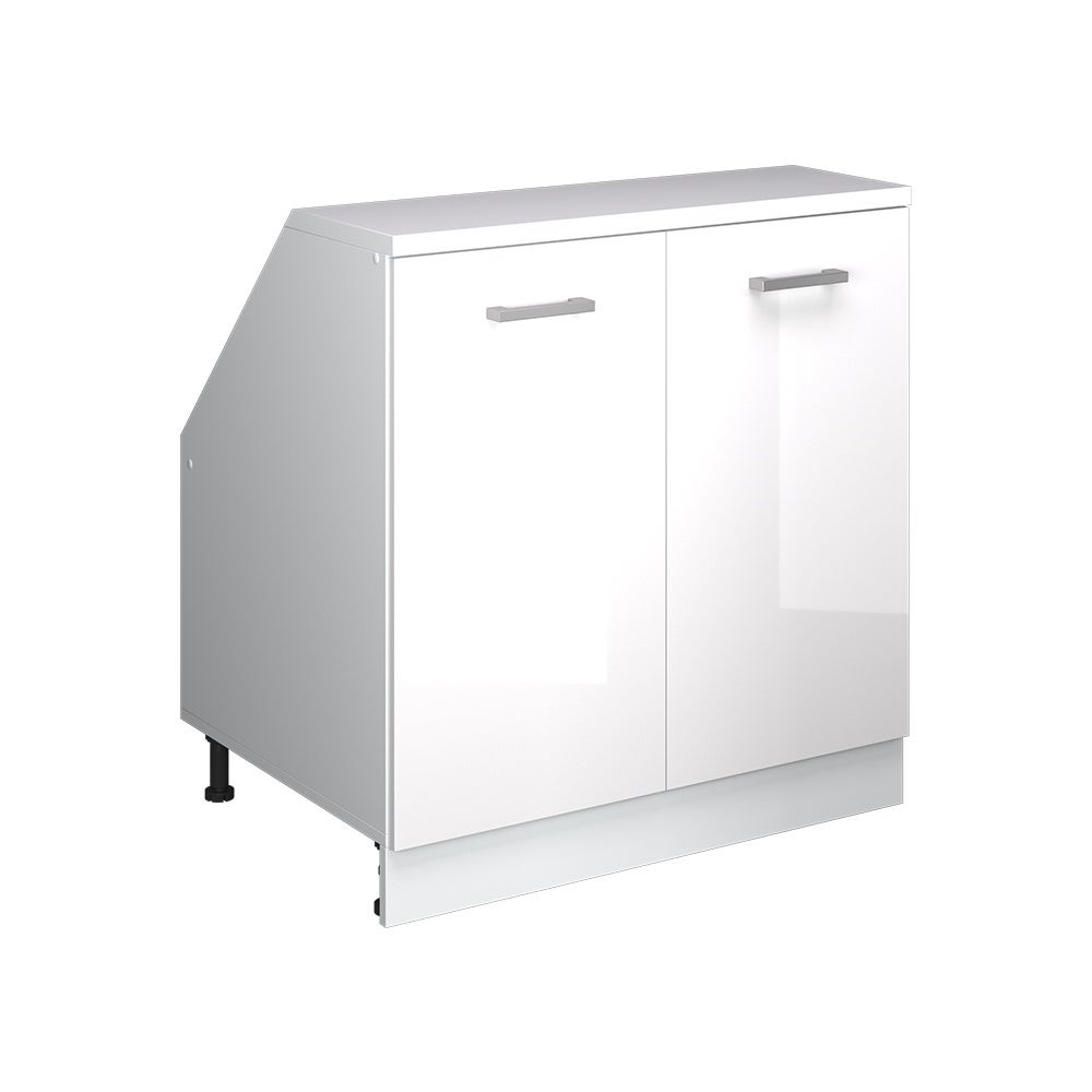 Vicco Szafa skosna Rion, Biały wysoki połysk, 80 x 81.6 cm z 2 drzwiami, korpus szafy głębokość 60 cm