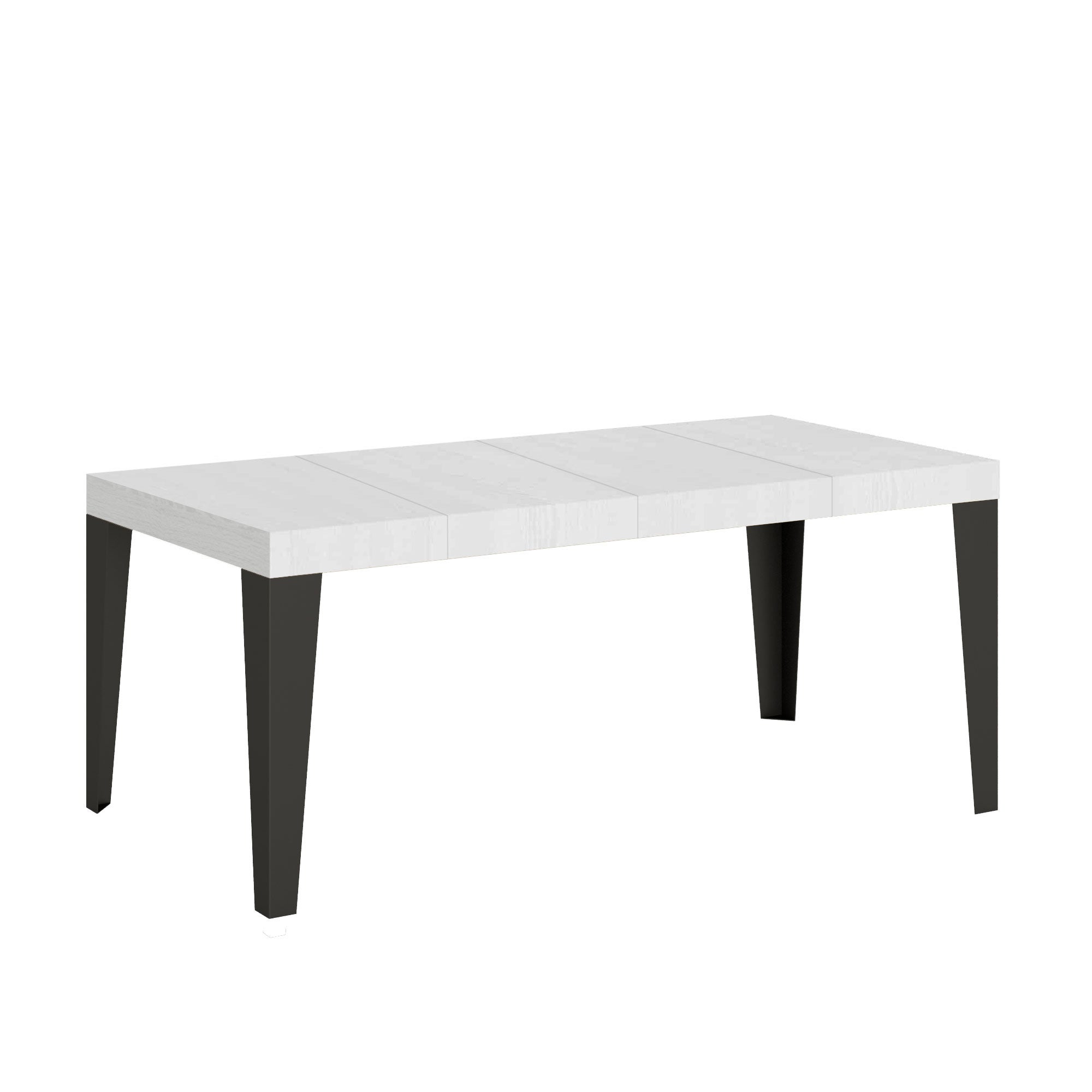 Stół rozkładany 90x90/246 cm Flame Premium Biały Jesion Stelaż Antracyt