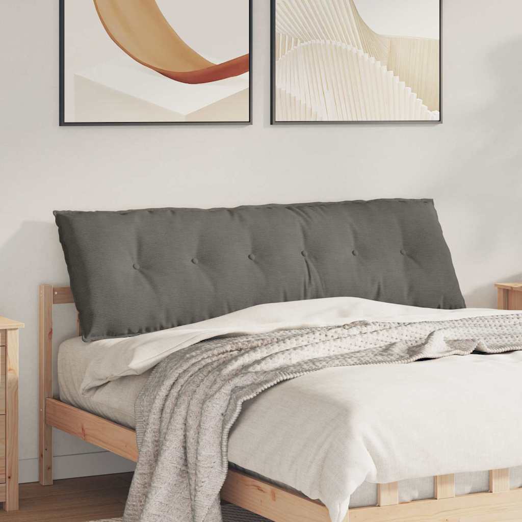Poduszka na plecy Jasnoszary 160 x 50 cm Tkanina sztruksowa vidaXL