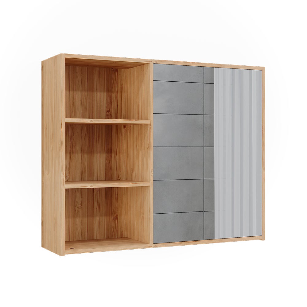 Vicco Szafka z lustrem w łazience Lucie, Bambus, 74 x 60 cm z 3 otwartymi przedziałami