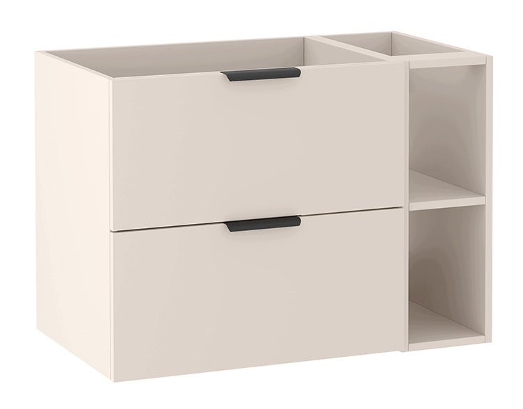 Szafka łazienkowa LUNA kaszmir 80 cm 2 szuflady z regałem 60 + 20 cm