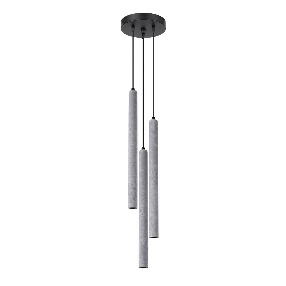 Lampa wisząca szara okrągła betonowa tuba potrójna PASTELO 3xG9 8W SL.1273 Sollux Lighting