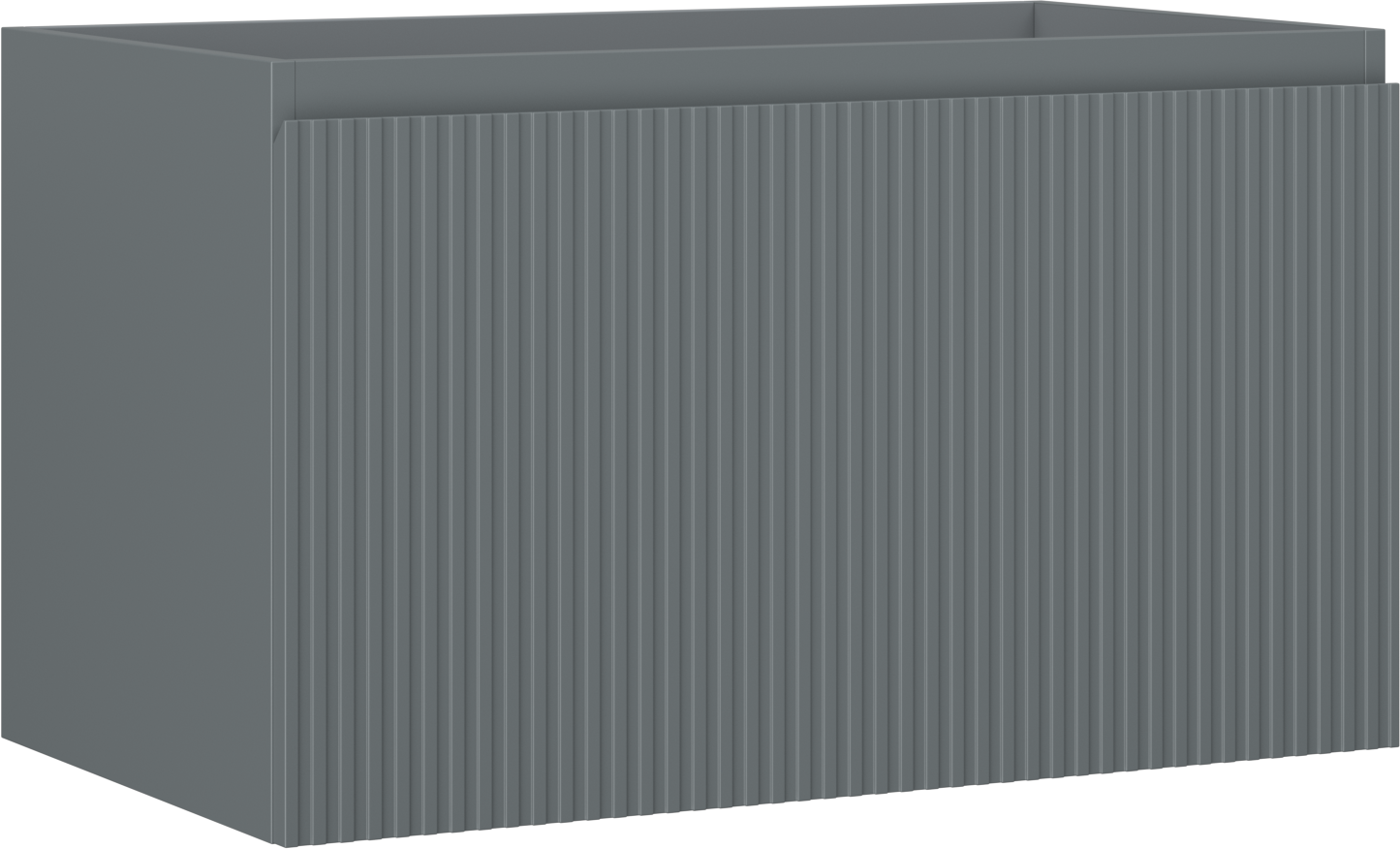 Mexen Rivel szafka łazienkowa podumywalkowa 80 cm, 1 szuflada, ryflowana , grafit mat - 91A20-08047-1-BF66