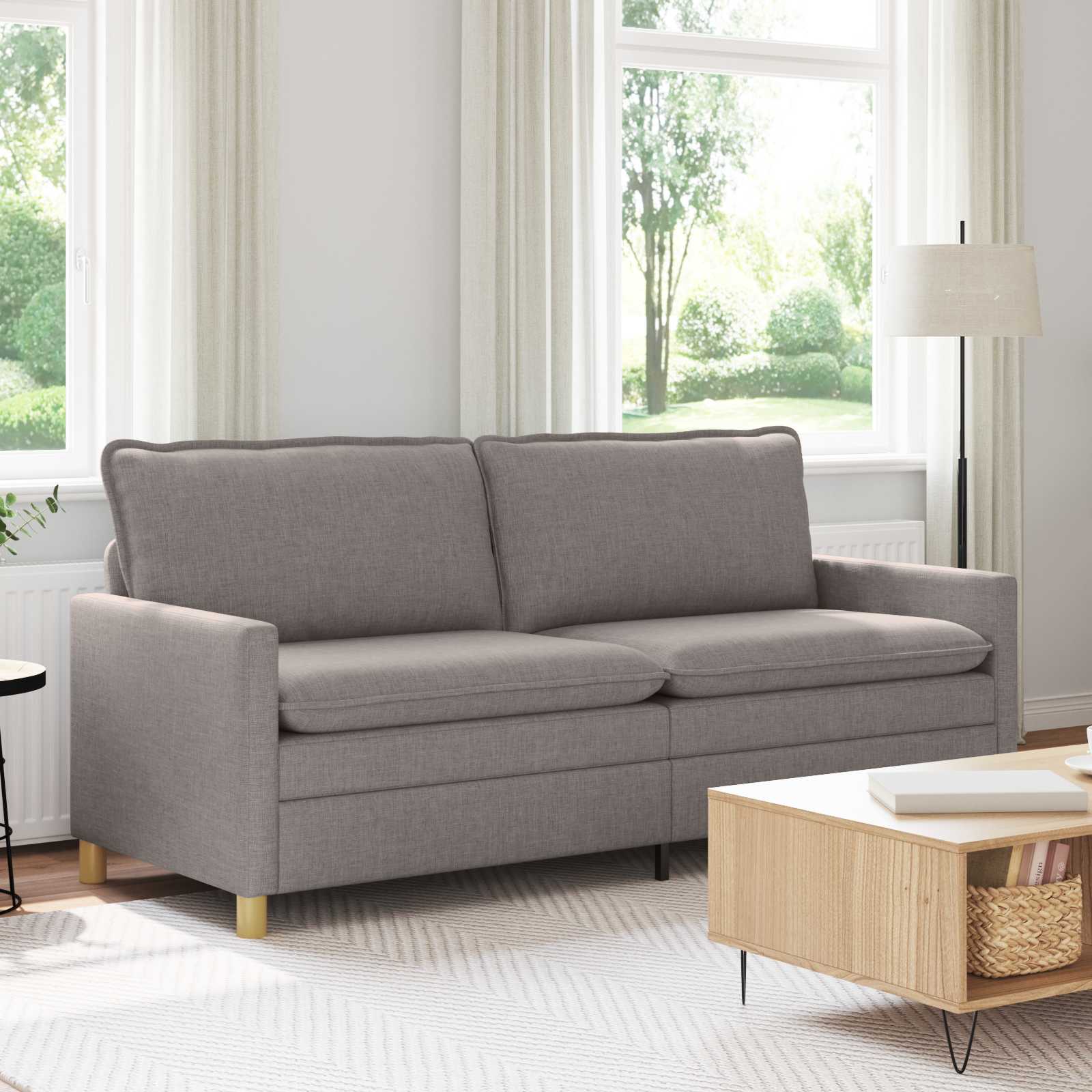Sofa Ciemnoszary 196 x 81 x 87,5 cm tkanina vidaXL