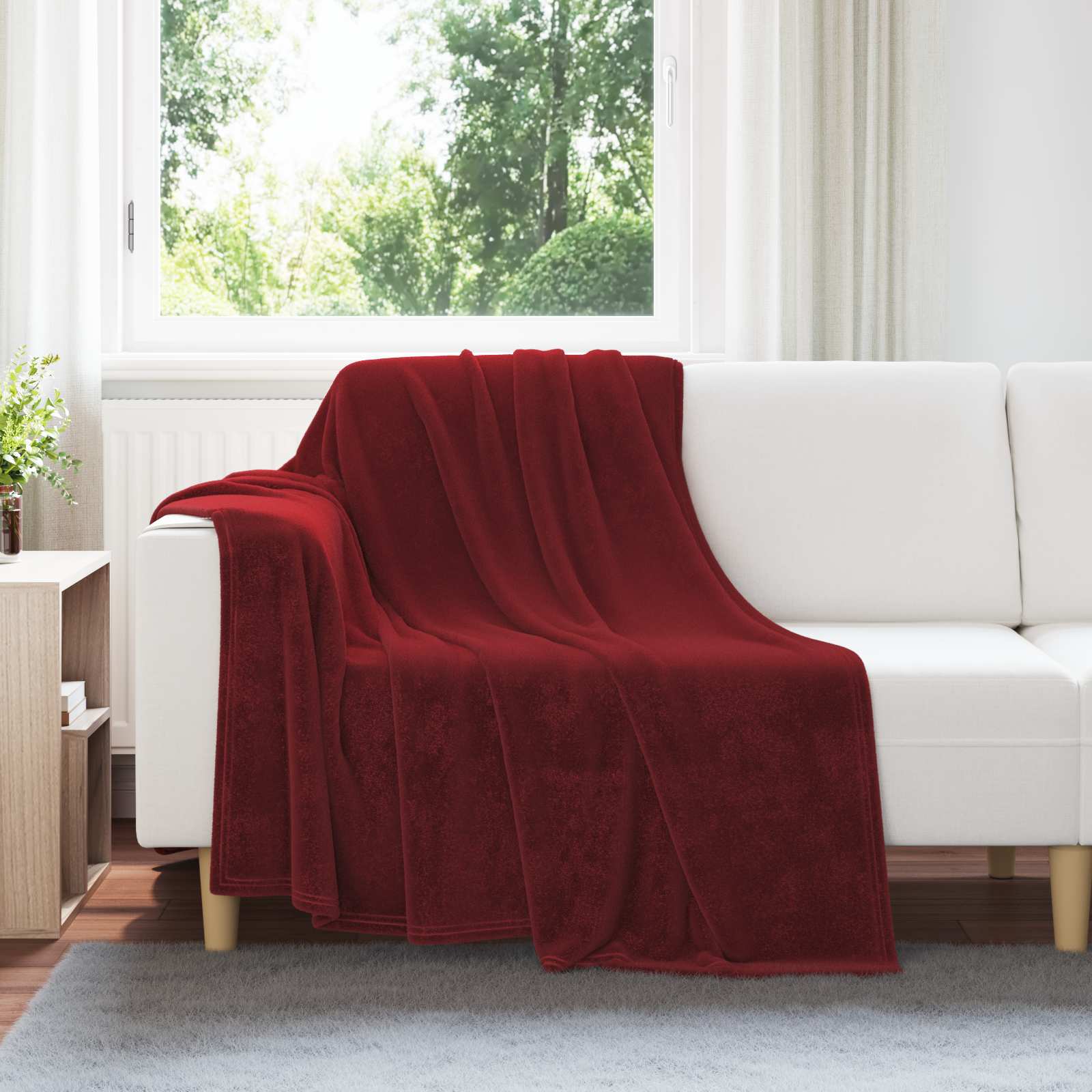 Koce narzutowe 6 pcs Bordeaux Czerwony 150 x 200 cm Polar vidaXL