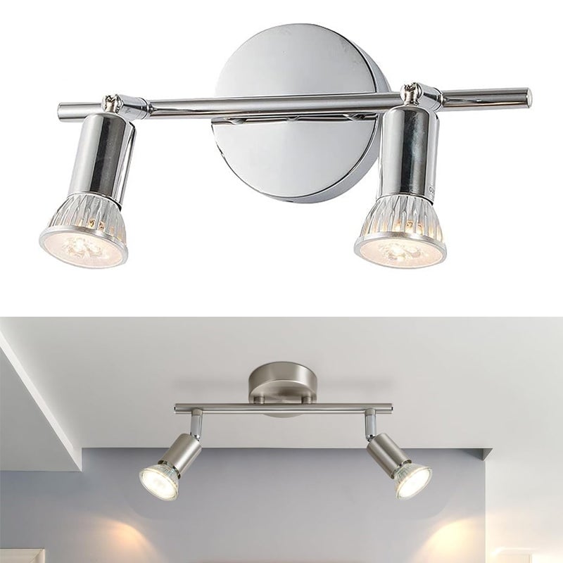 Regulowana 2-drożna lampa sufitowa LED GU10, lampa toaletowa, reflektor natynkowy (bez żarówki)