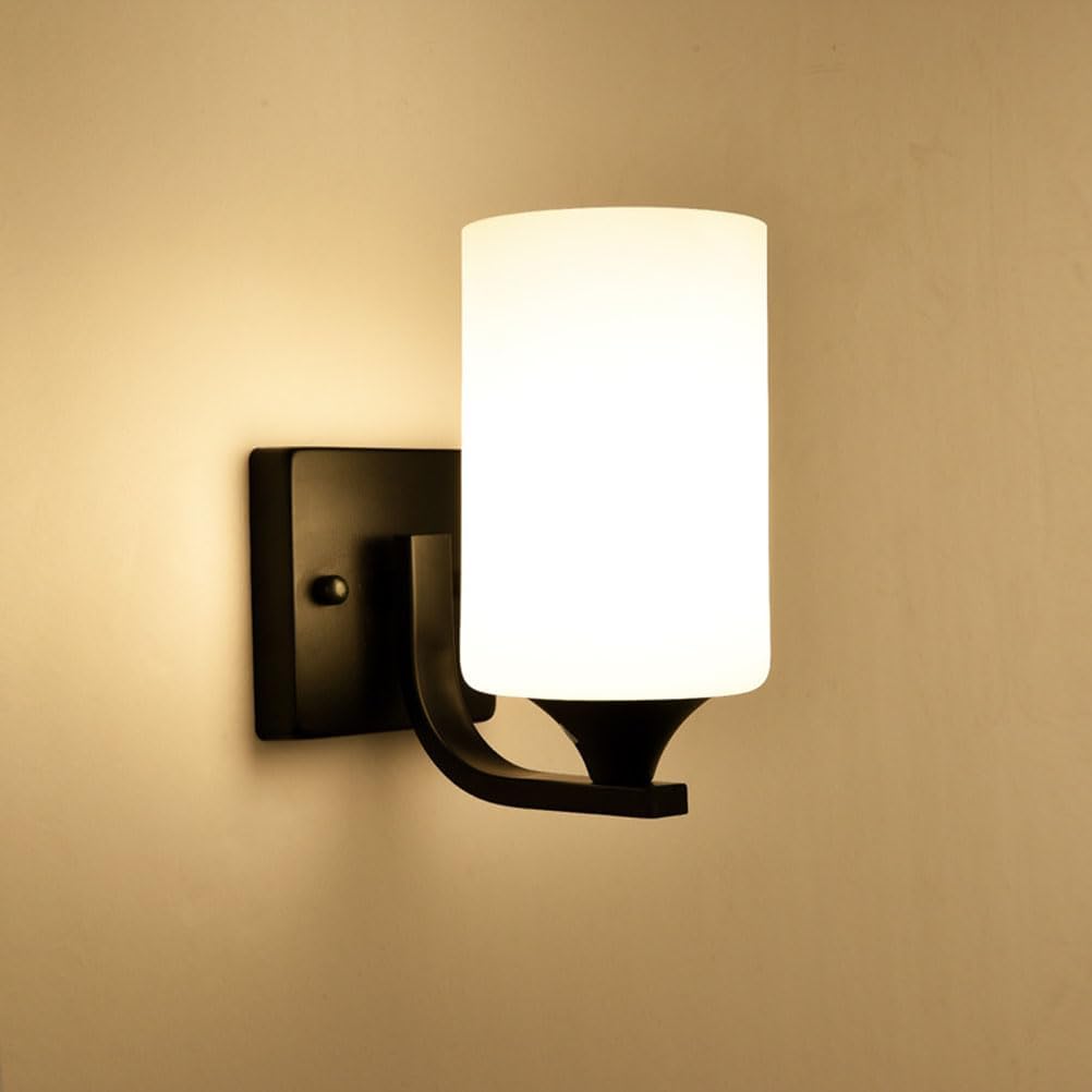 Nowoczesna lampa ścienna do wnętrz, czarna obudowa, lampka nocna, kinkiet, dekoracyjna lampa ścienna do sypialni
