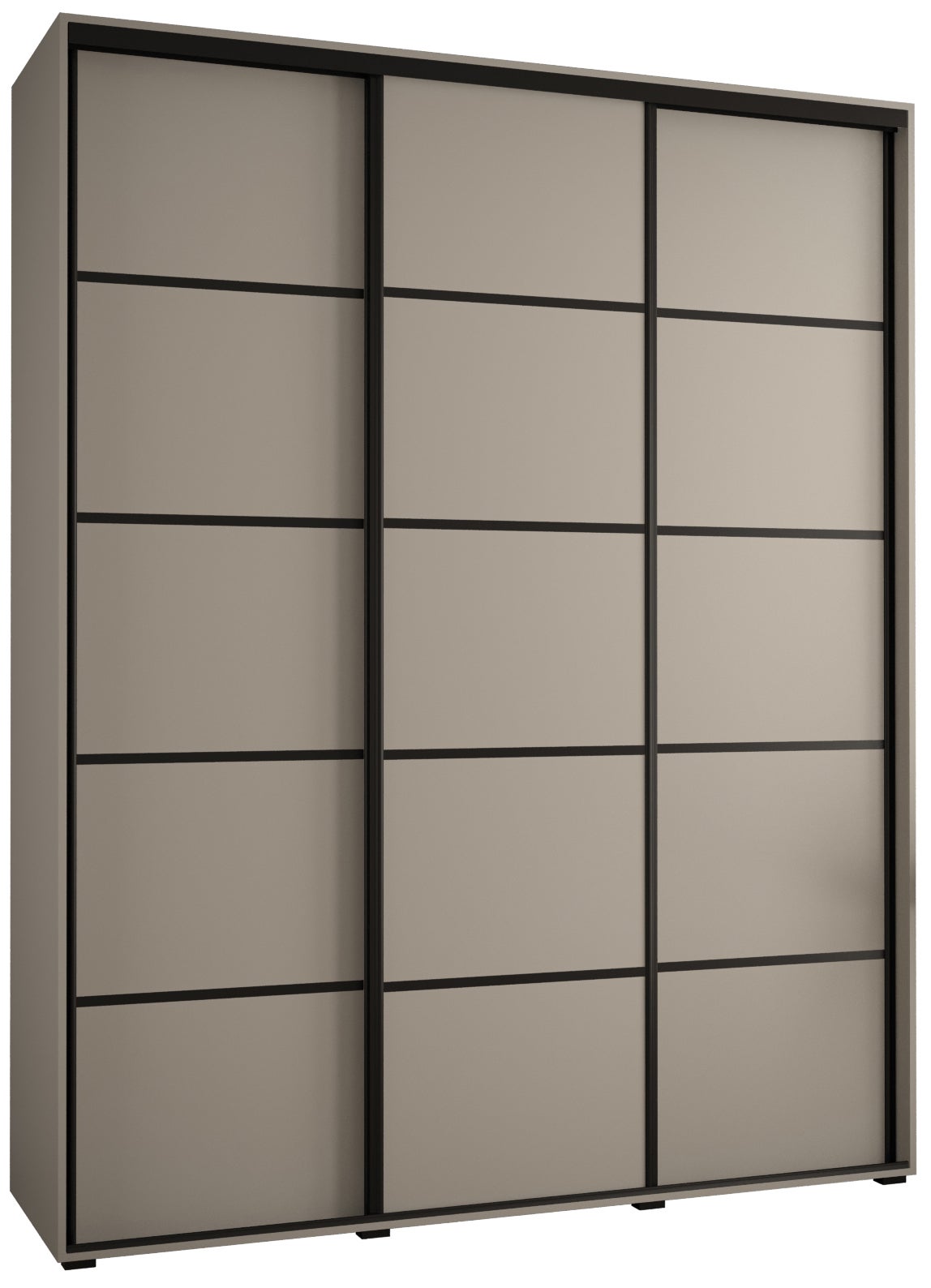 Szafa przesuwna wysoka Dakota 4 190 x 45 x 235,2 cm kaszmir + u. czarny - Abiks Meble