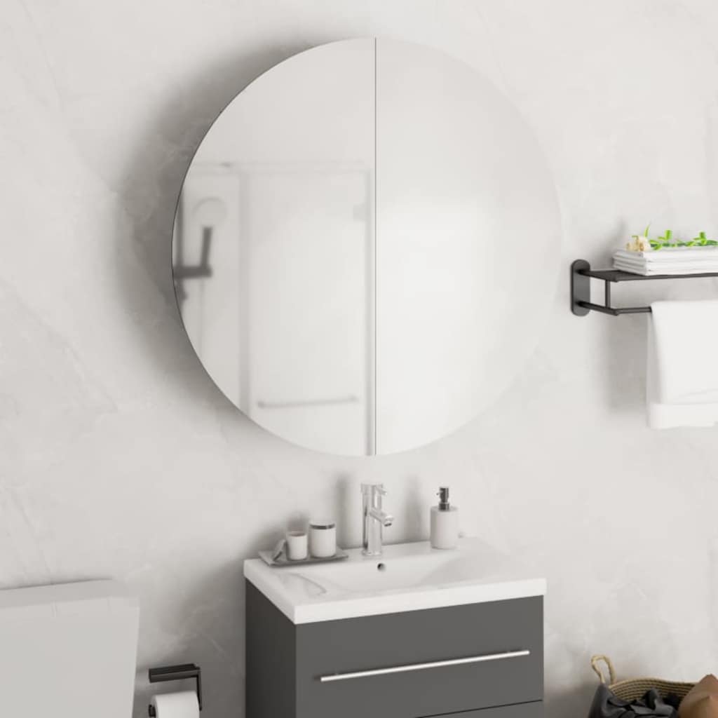 Szafka łazienkowa z lustrem i LED, czarny, 54x54x17,5 cm vidaXL