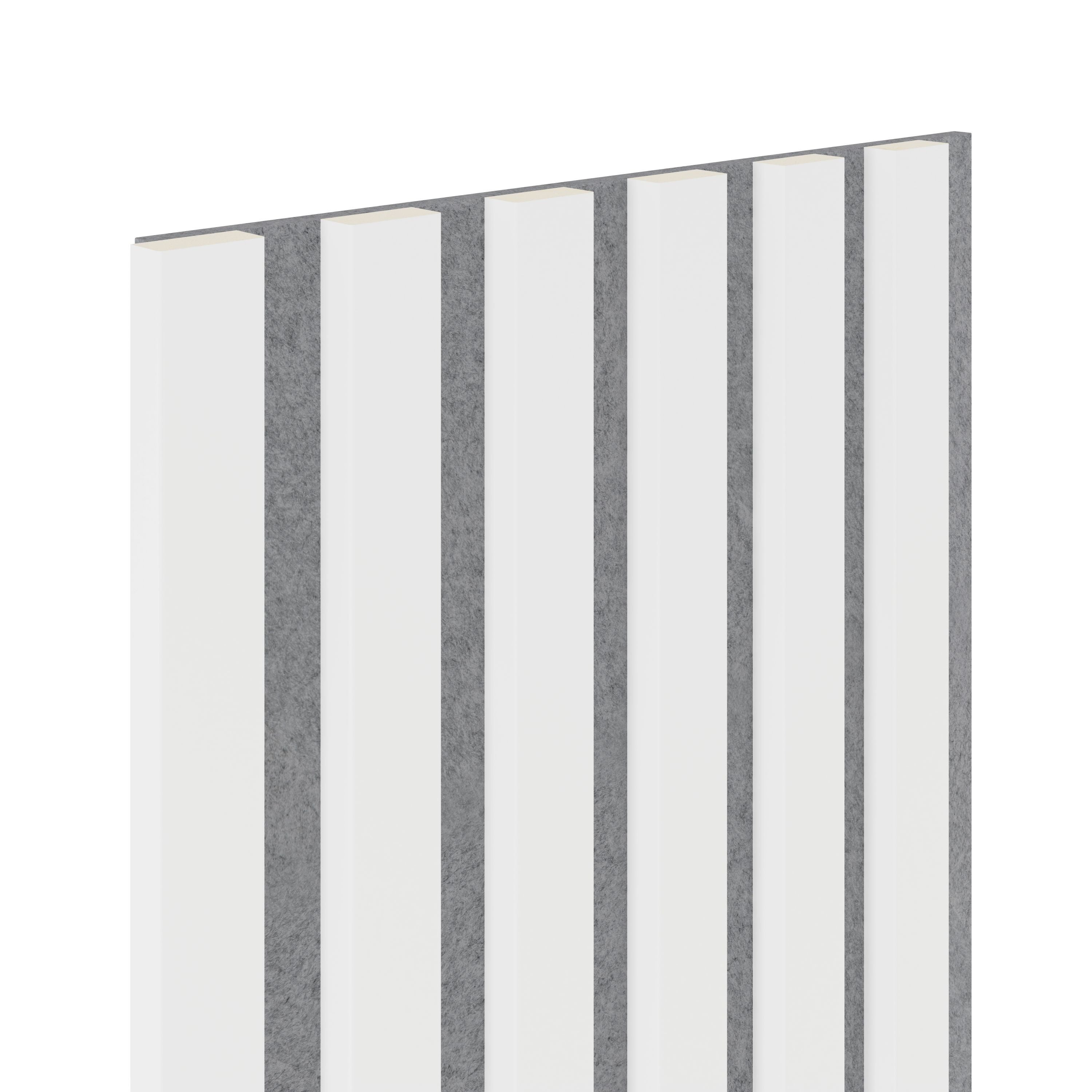 Lamel ścienny na szarym filcu 6L Marbet Design WOODLINE 270x30 cm Biały 1 szt.