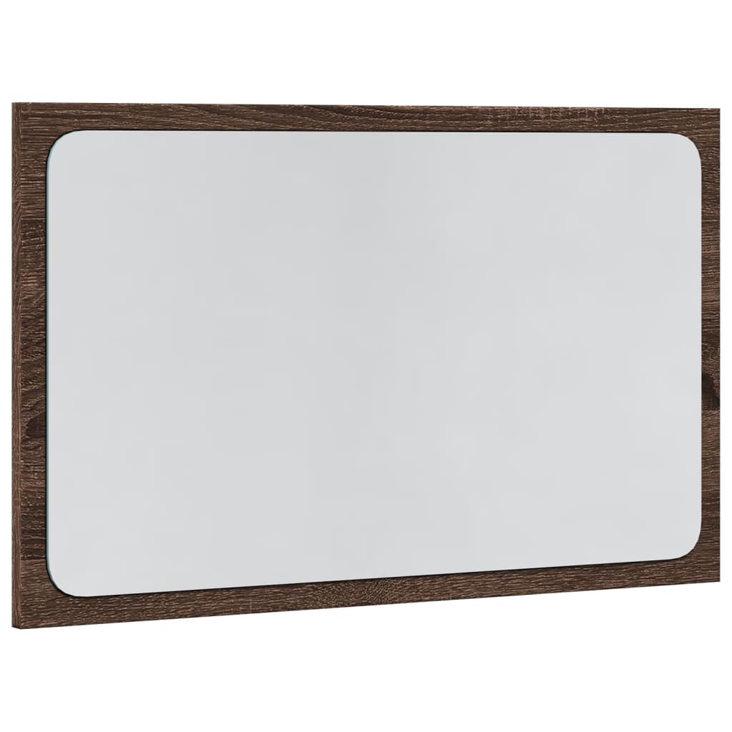 Lustro łazienkowe z LED, brązowy dąb, 60x8,5x38 cm