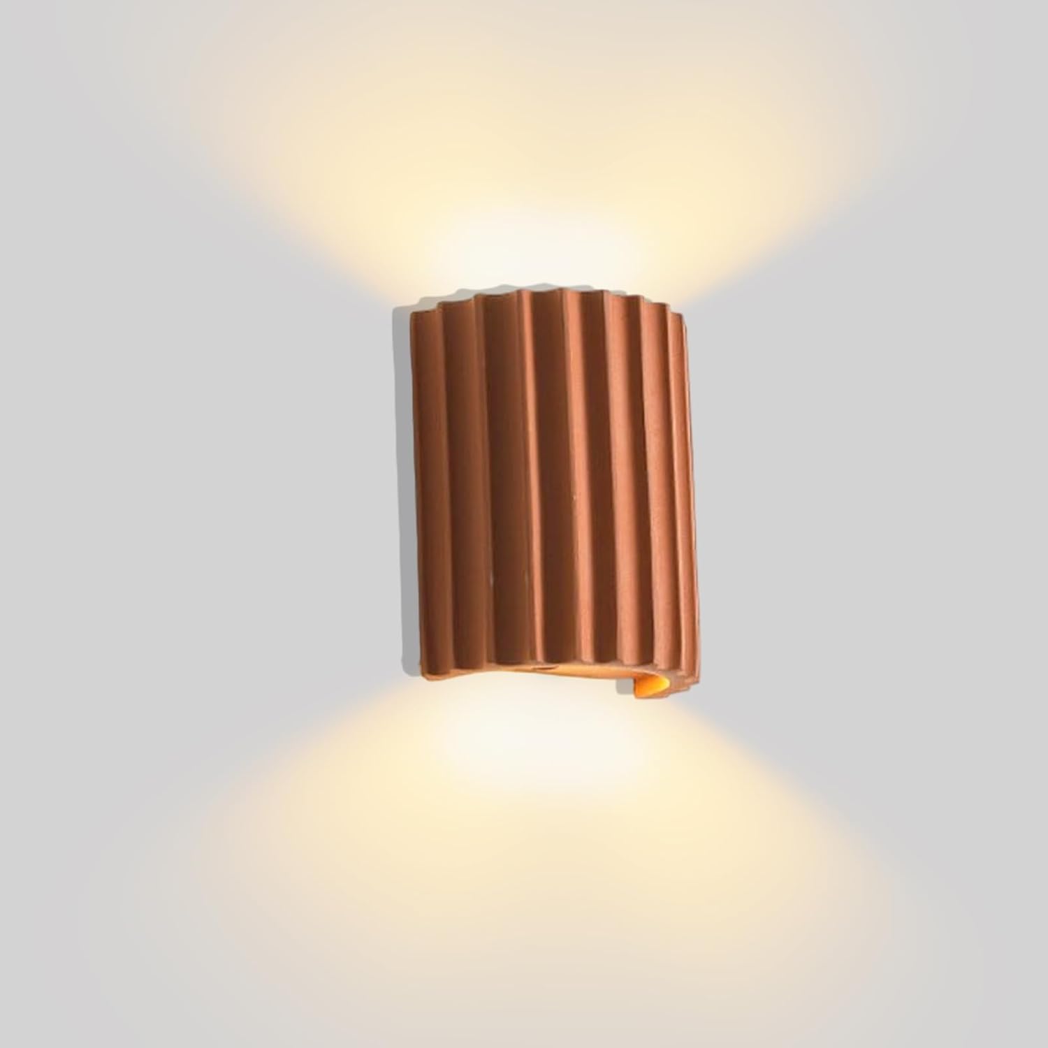 Nowoczesna lampa ścienna LED, idealna do klatek schodowych i korytarzy (pomarańczowa), wyposażona w trójkolorowe żarówki G9.