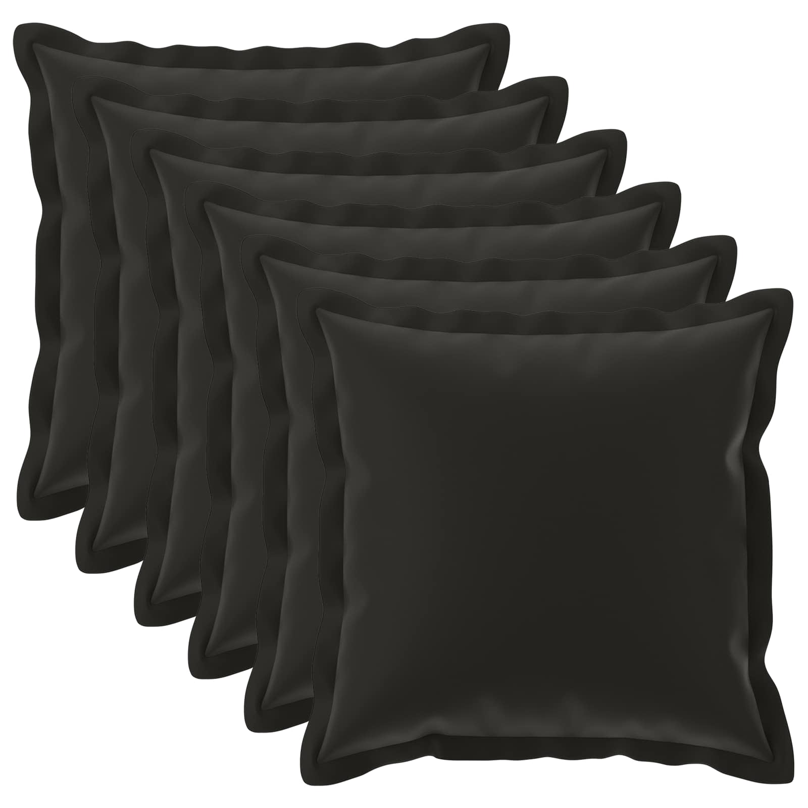 6x Poszewka Dekoracyjna na Poduszkę 80x80 cm Czarna