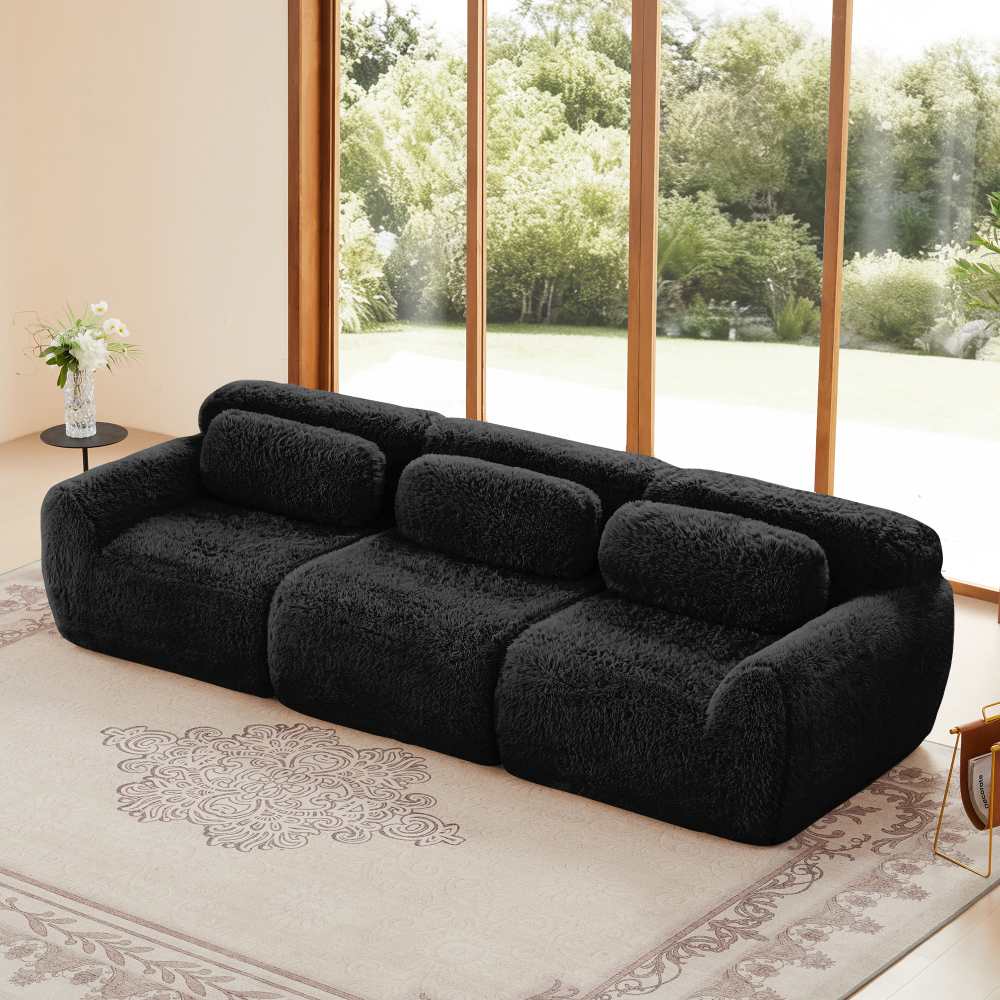 Modułowa sofa 3-osobowa z najwyższej jakości aksamitu, ergonomiczny komfort, pianka o wysokiej sprężystości, nie wymaga montażu, elegancki design