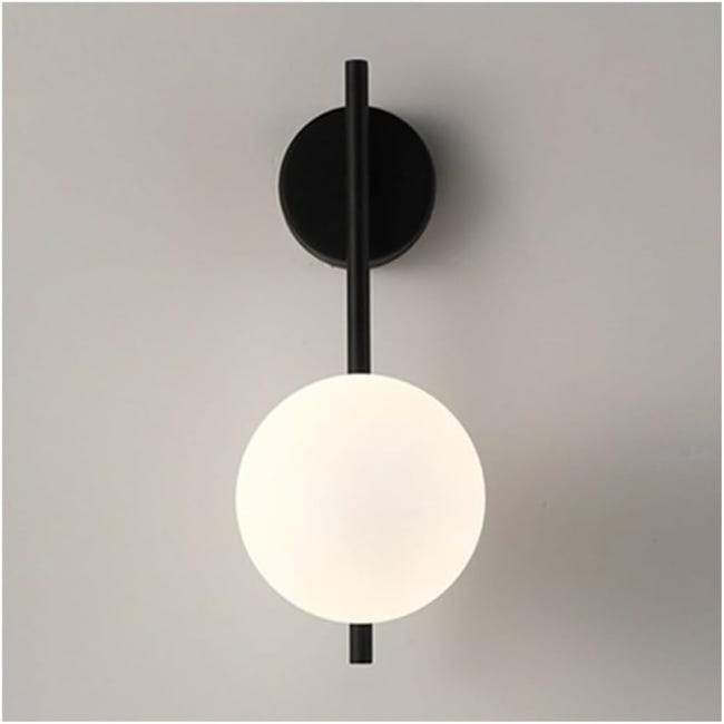 Nowoczesna, minimalistyczna, kulista lampa ścienna LED w stylu skandynawskim, idealna do sypialni, salonów i korytarzy.